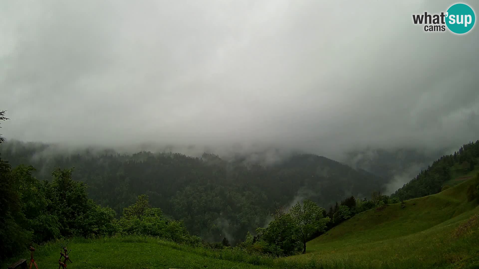 Webcam Brunarica Dražgoše – Vista live sul Ratitovec (1666 m)