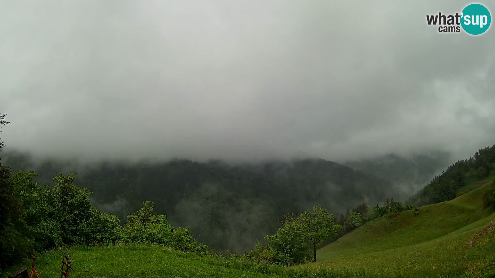 Webcam Brunarica Dražgoše – Liveblick auf Ratitovec (1666 m)