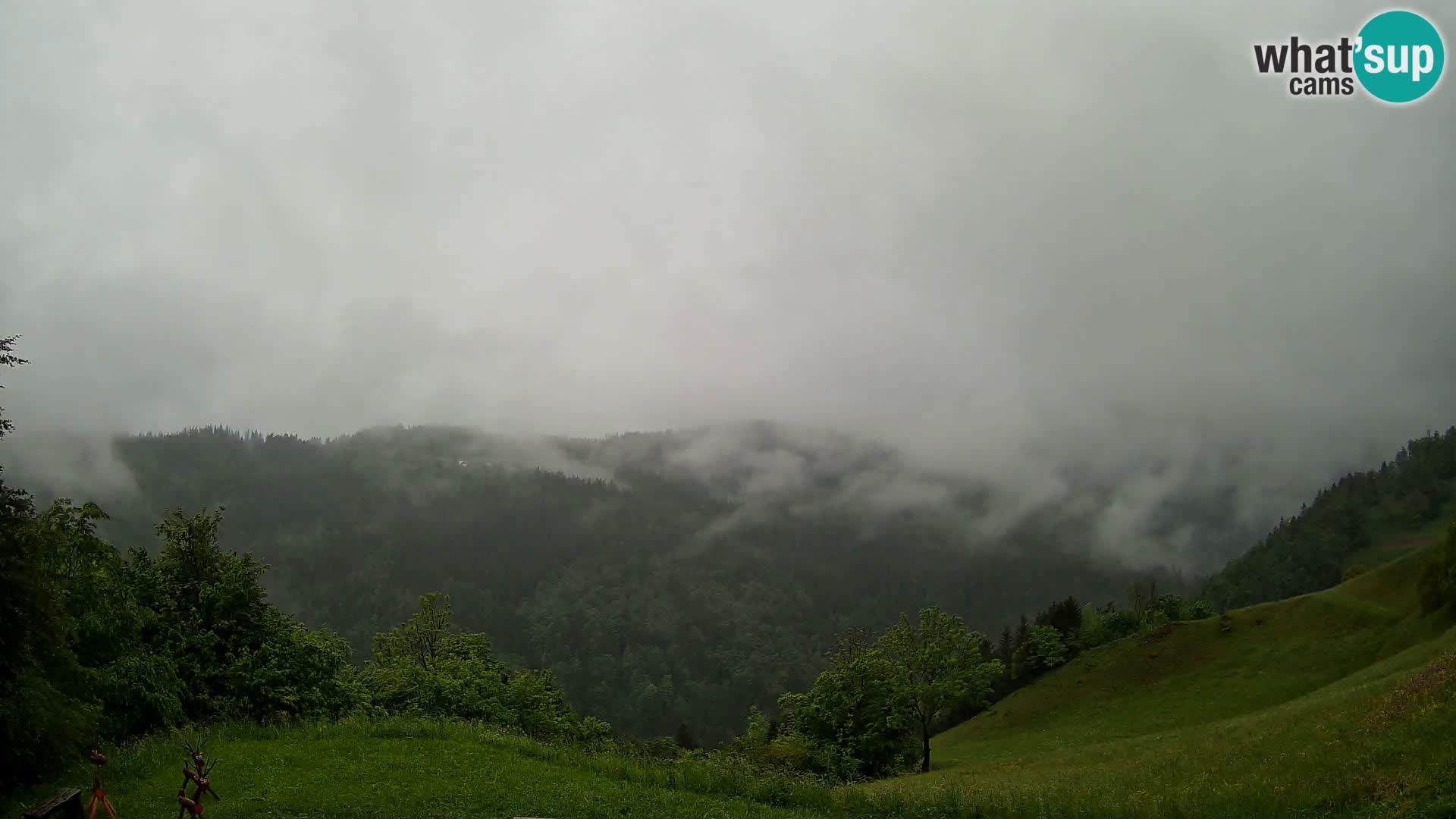 Webcam Brunarica Dražgoše – Liveblick auf Ratitovec (1666 m)