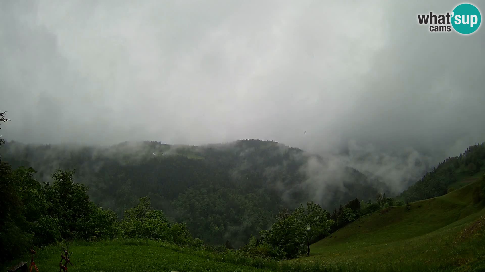 Webcam Brunarica Dražgoše – Liveblick auf Ratitovec (1666 m)
