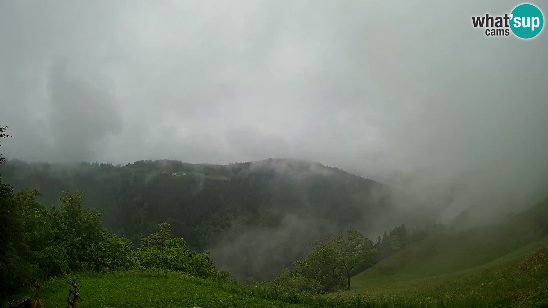 Webcam Brunarica Dražgoše – Live View of Ratitovec (1666 m)