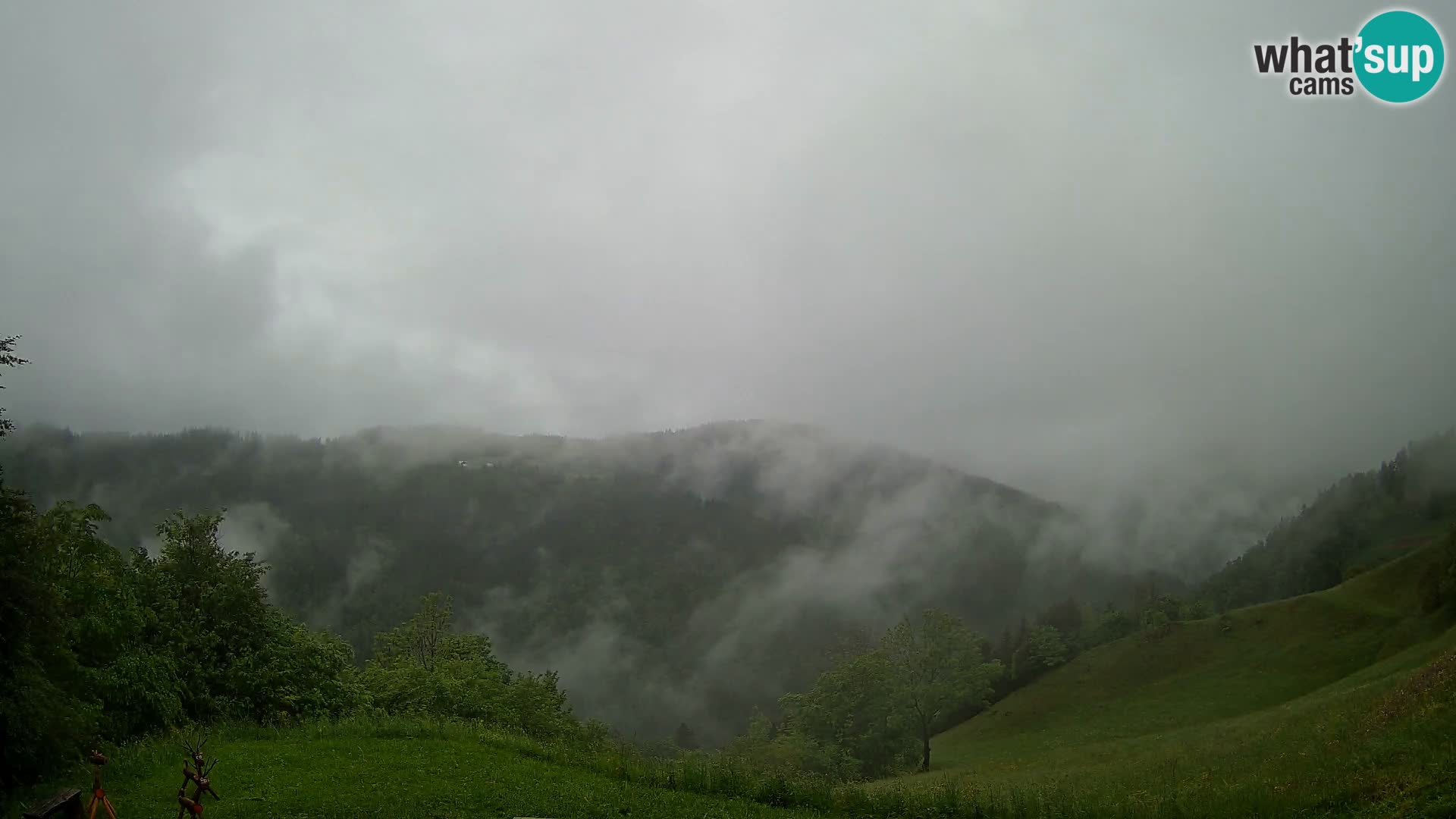 Webcam Brunarica Dražgoše – Live View of Ratitovec (1666 m)