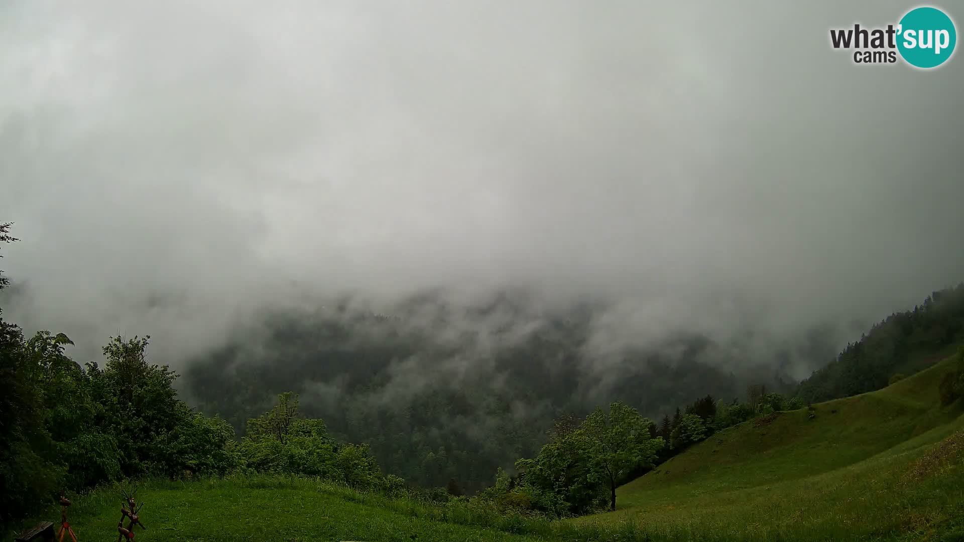 Webcam Brunarica Dražgoše – Live View of Ratitovec (1666 m)