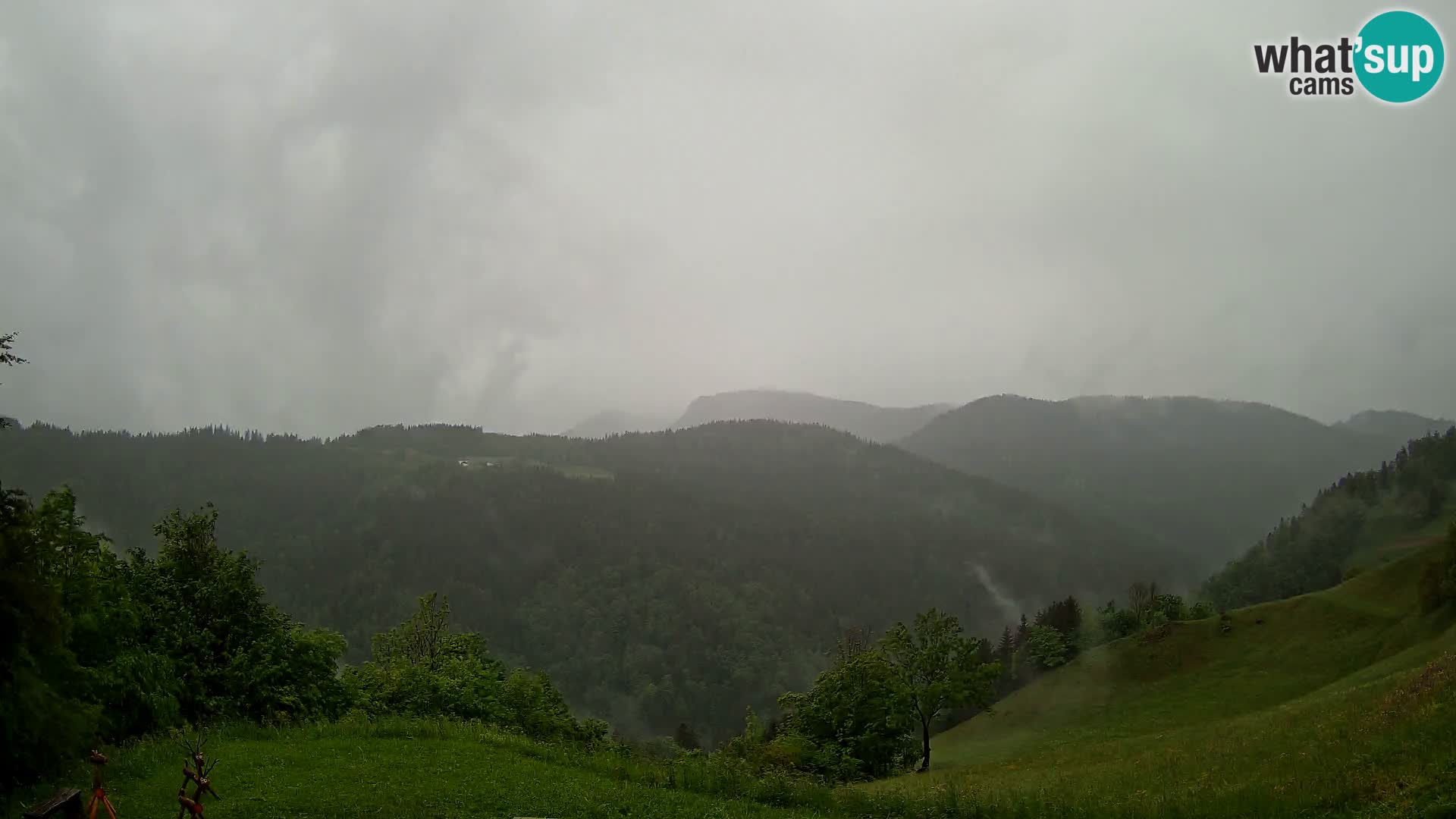 Webcam Brunarica Dražgoše – Live View of Ratitovec (1666 m)