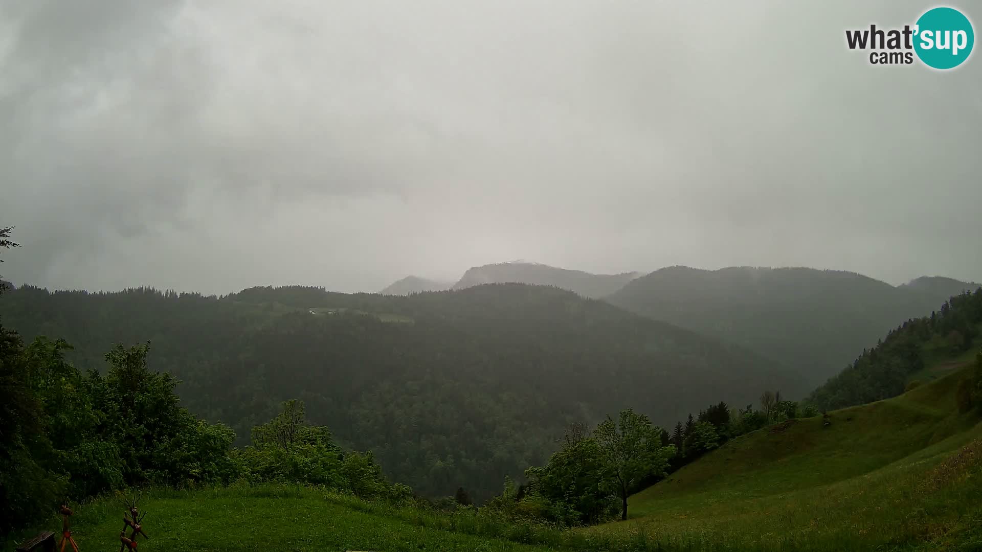 Webcam Brunarica Dražgoše – Vista live sul Ratitovec (1666 m)