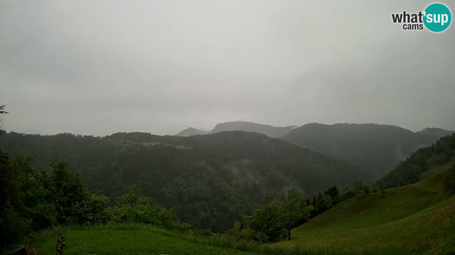 Webcam Brunarica Dražgoše – Liveblick auf Ratitovec (1666 m)