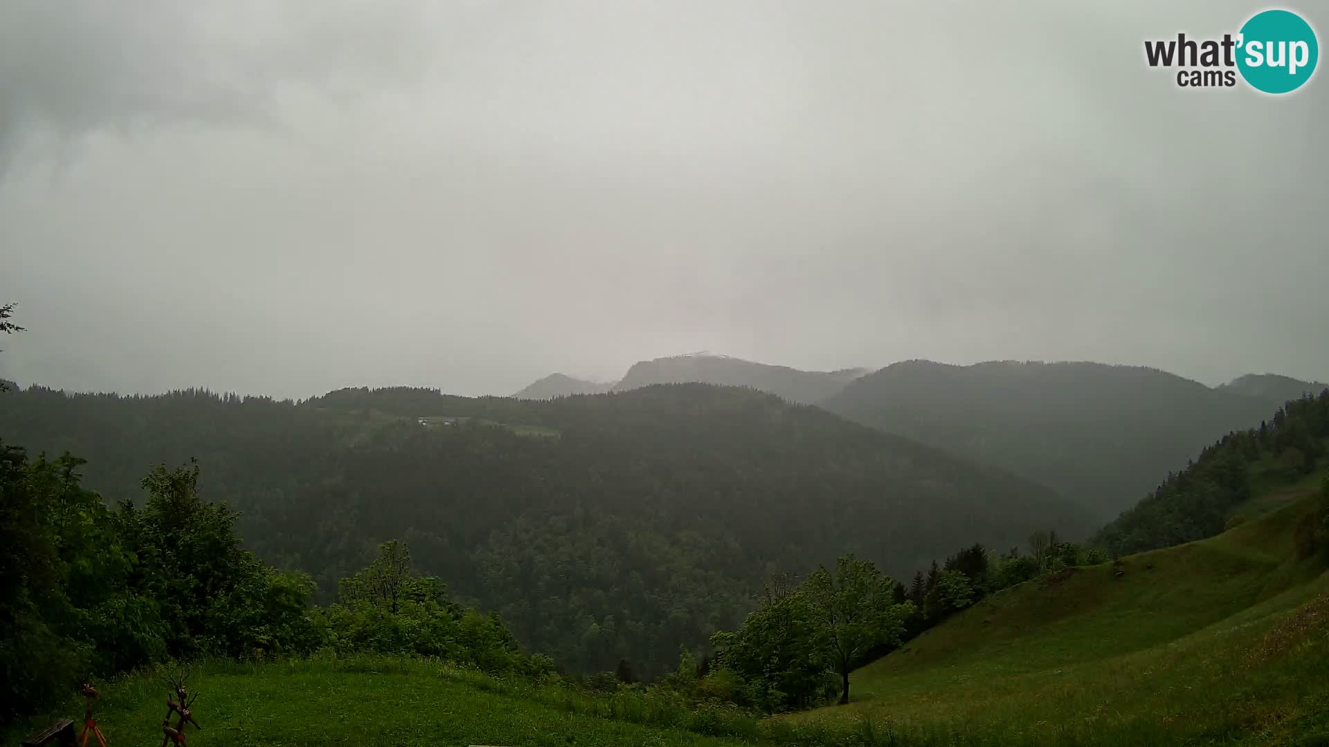 Webcam Brunarica Dražgoše – Liveblick auf Ratitovec (1666 m)