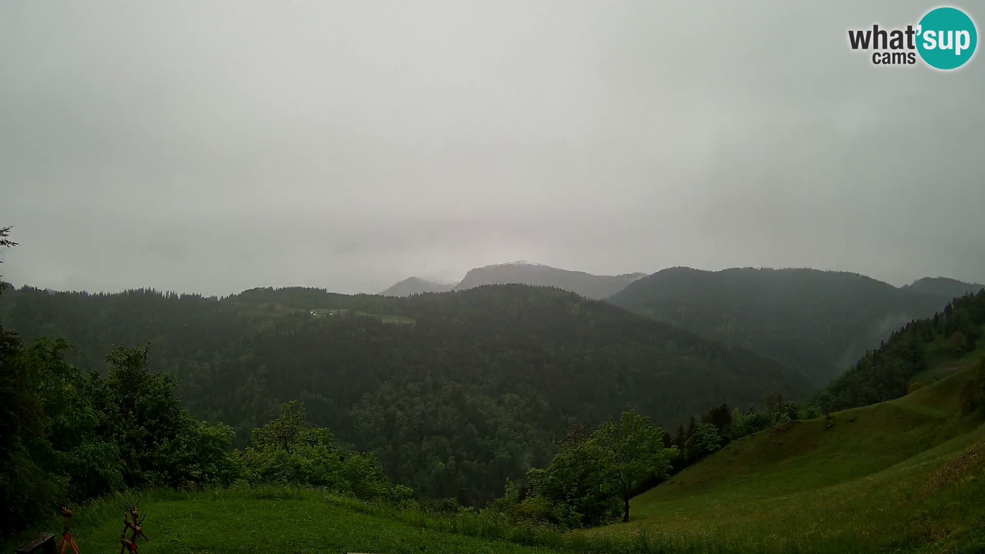 Webcam Brunarica Dražgoše – Live View of Ratitovec (1666 m)