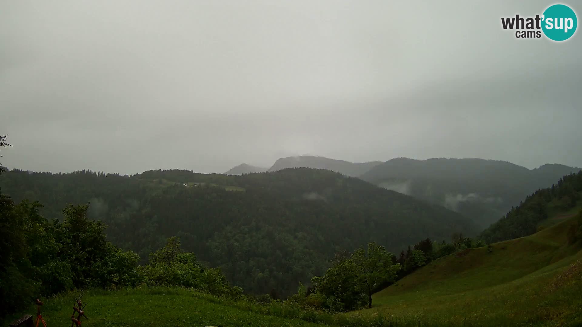 Webcam Brunarica Dražgoše – Live View of Ratitovec (1666 m)