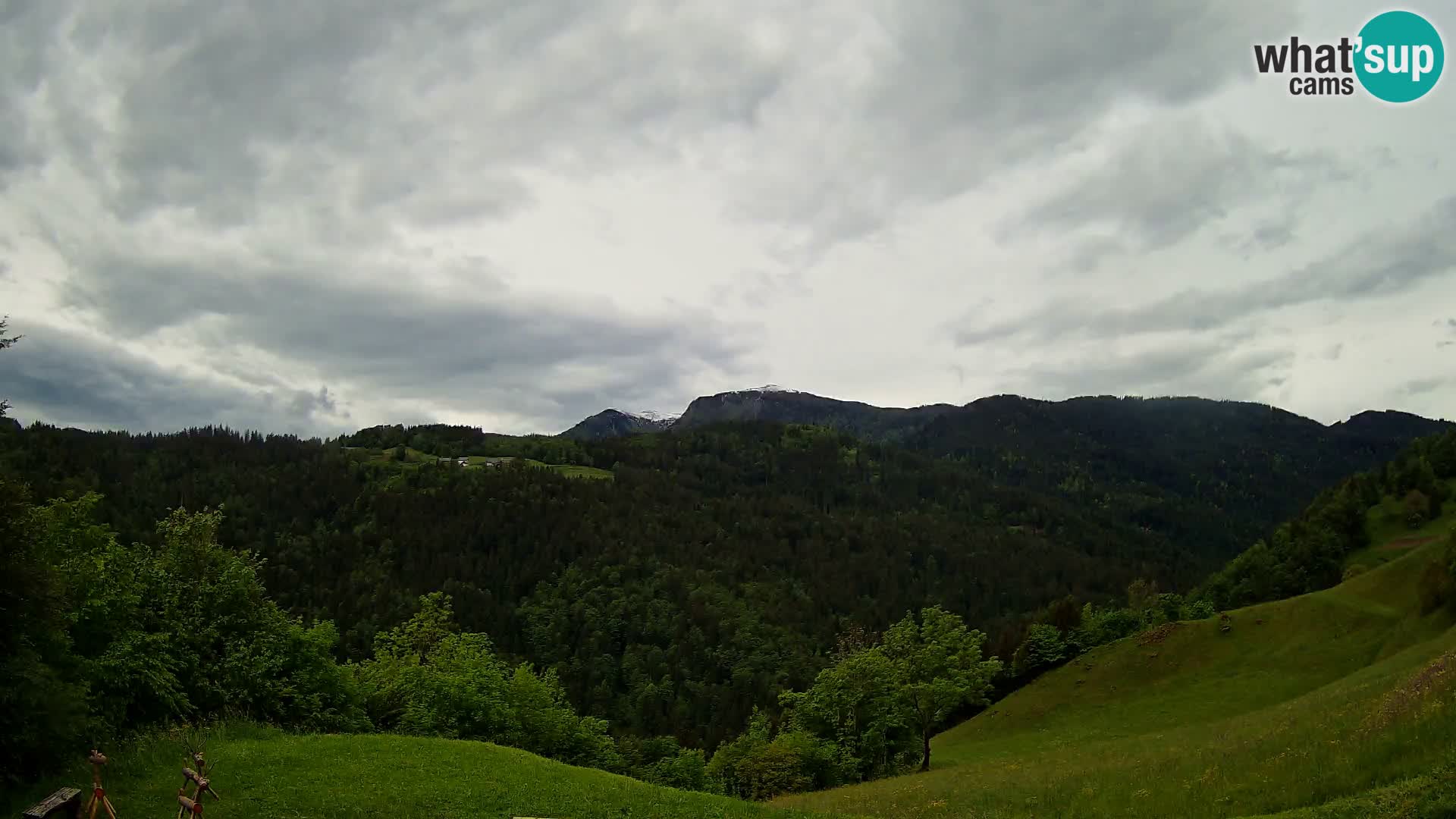 Webcam Brunarica Dražgoše – Vista live sul Ratitovec (1666 m)