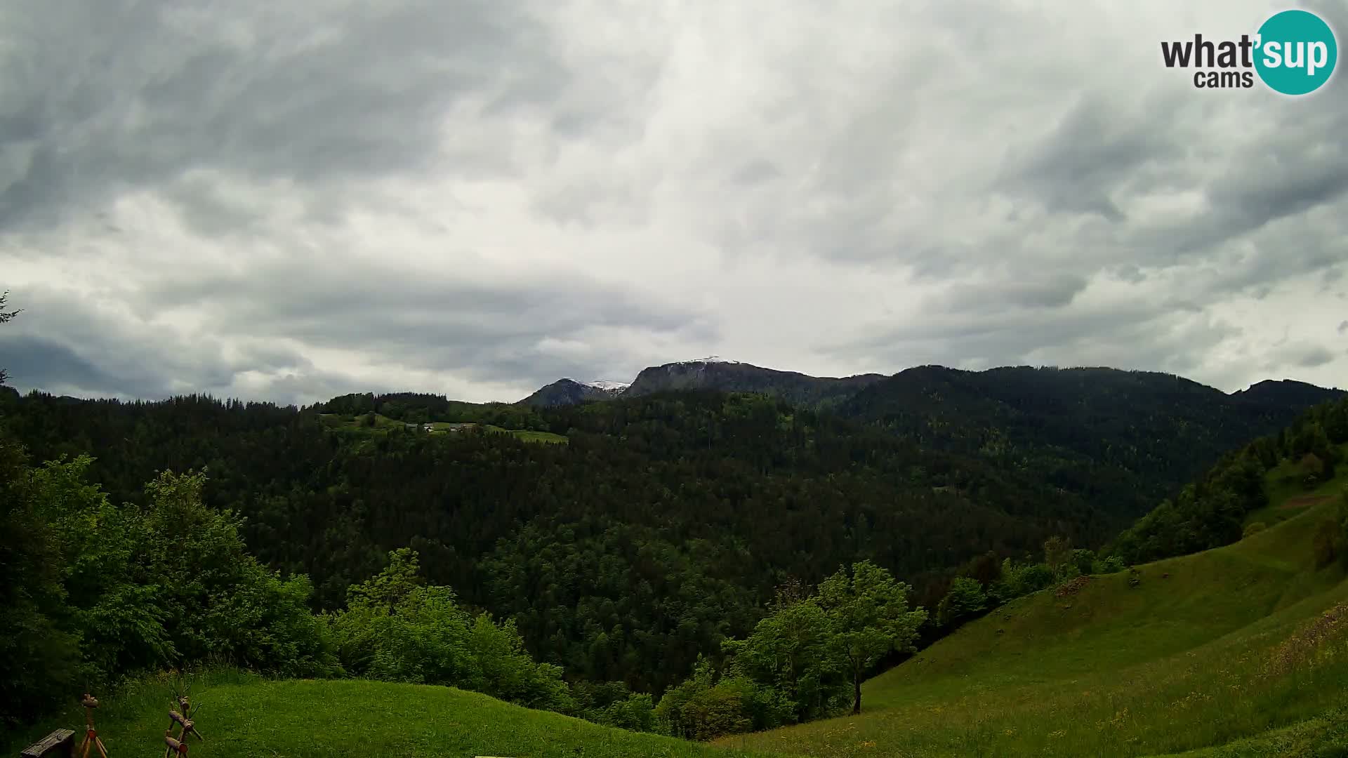 Webcam Brunarica Dražgoše – Live View of Ratitovec (1666 m)