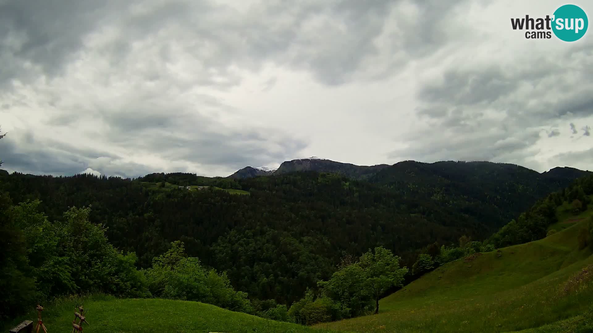 Webcam Brunarica Dražgoše – Live View of Ratitovec (1666 m)