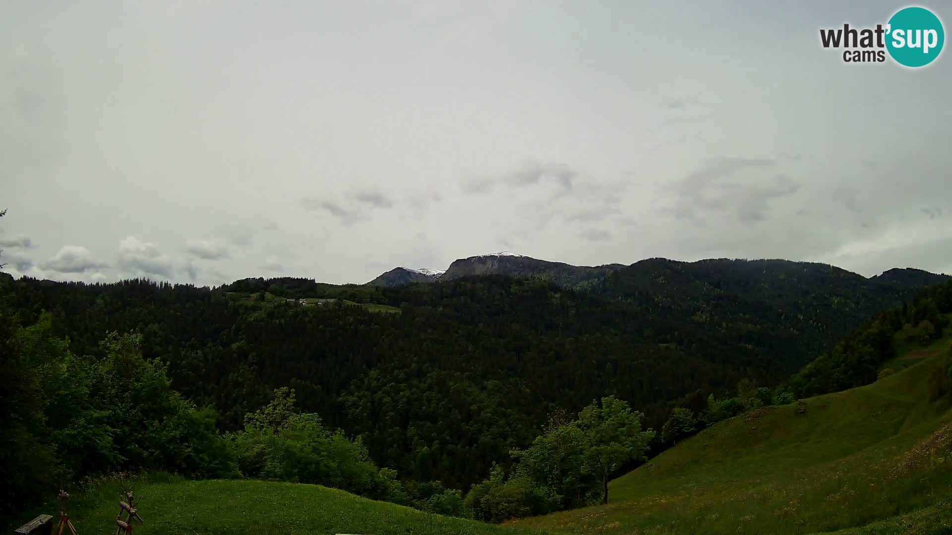 Webcam Brunarica Dražgoše – Vista live sul Ratitovec (1666 m)