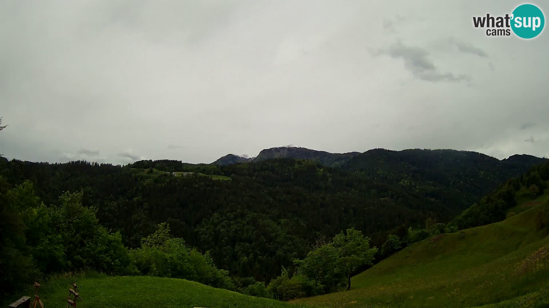 Webcam Brunarica Dražgoše – Live View of Ratitovec (1666 m)