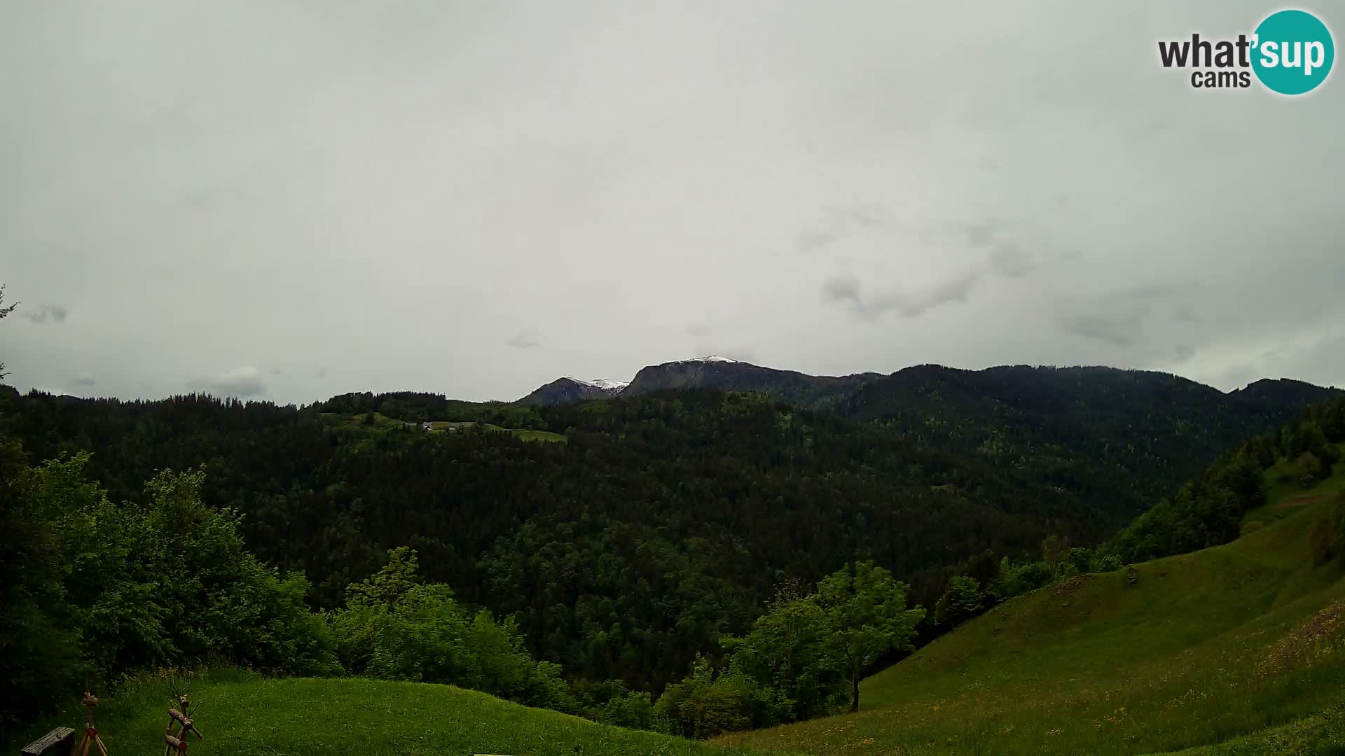 Webcam Brunarica Dražgoše – Liveblick auf Ratitovec (1666 m)