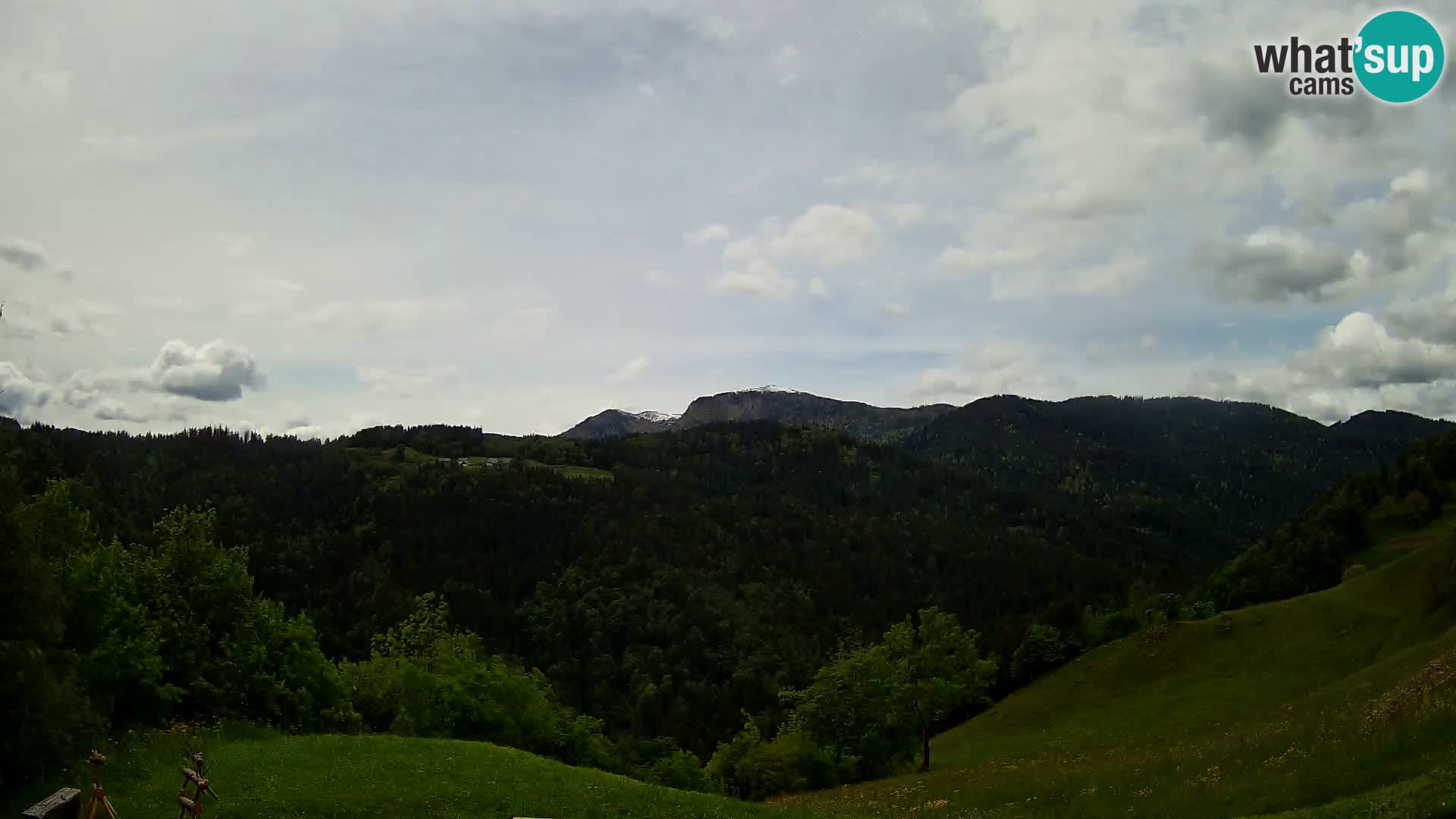 Webcam Brunarica Dražgoše – Live View of Ratitovec (1666 m)
