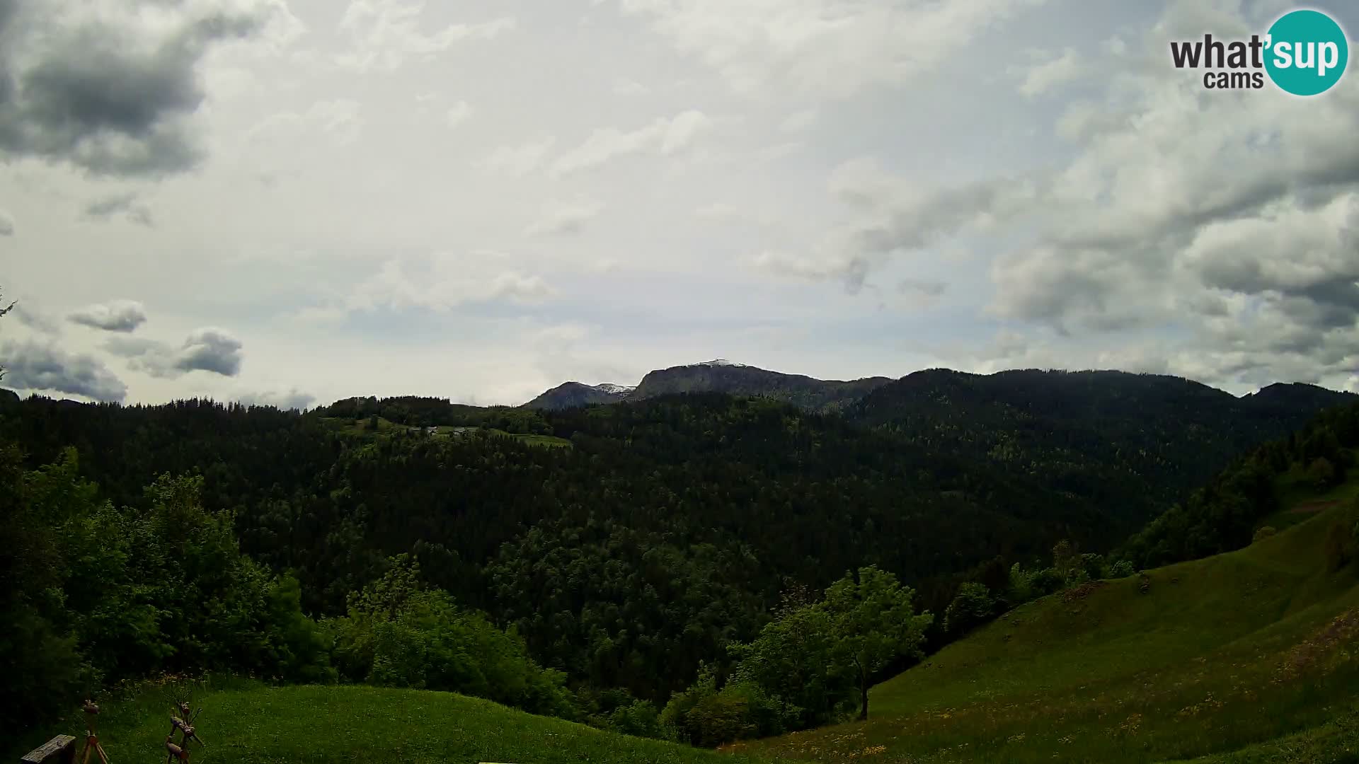 Webcam Brunarica Dražgoše – Live View of Ratitovec (1666 m)