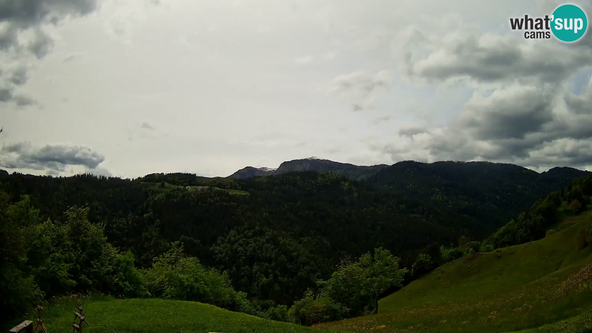 Webcam Brunarica Dražgoše – Live View of Ratitovec (1666 m)