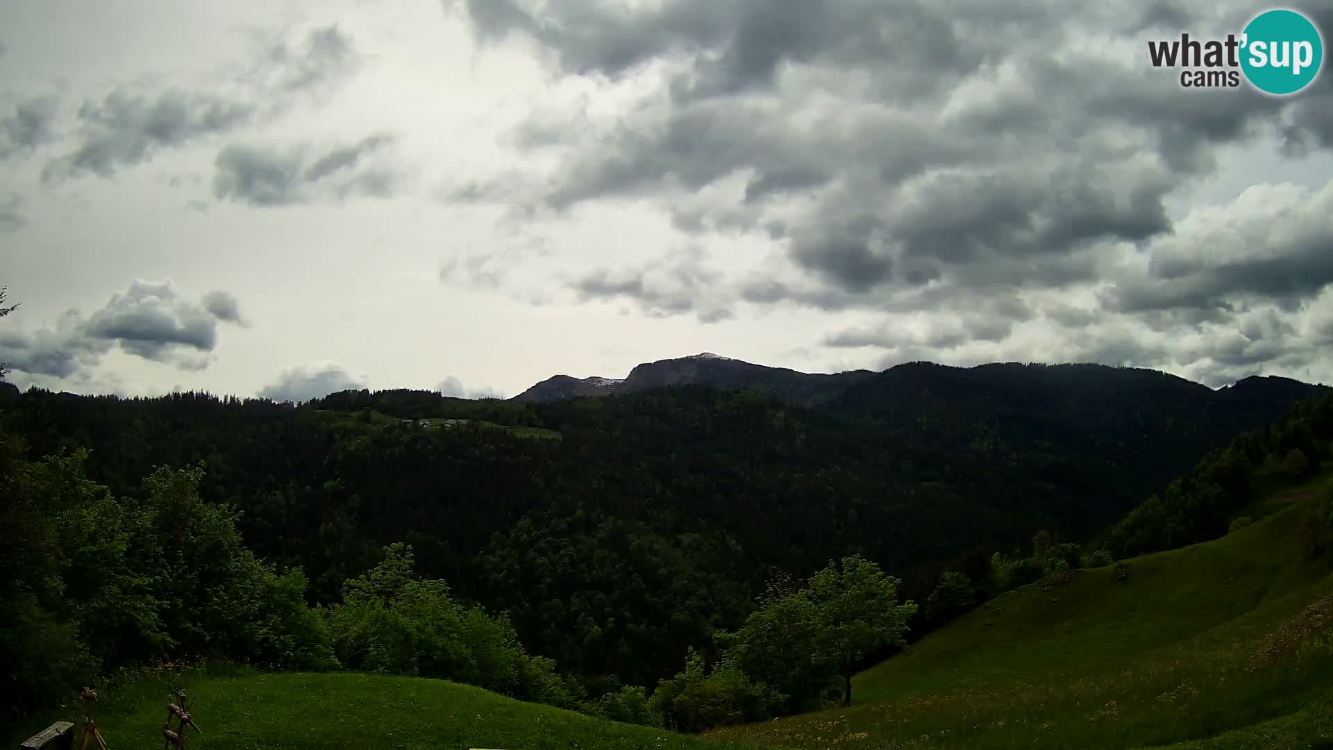 Webcam Brunarica Dražgoše – Live View of Ratitovec (1666 m)