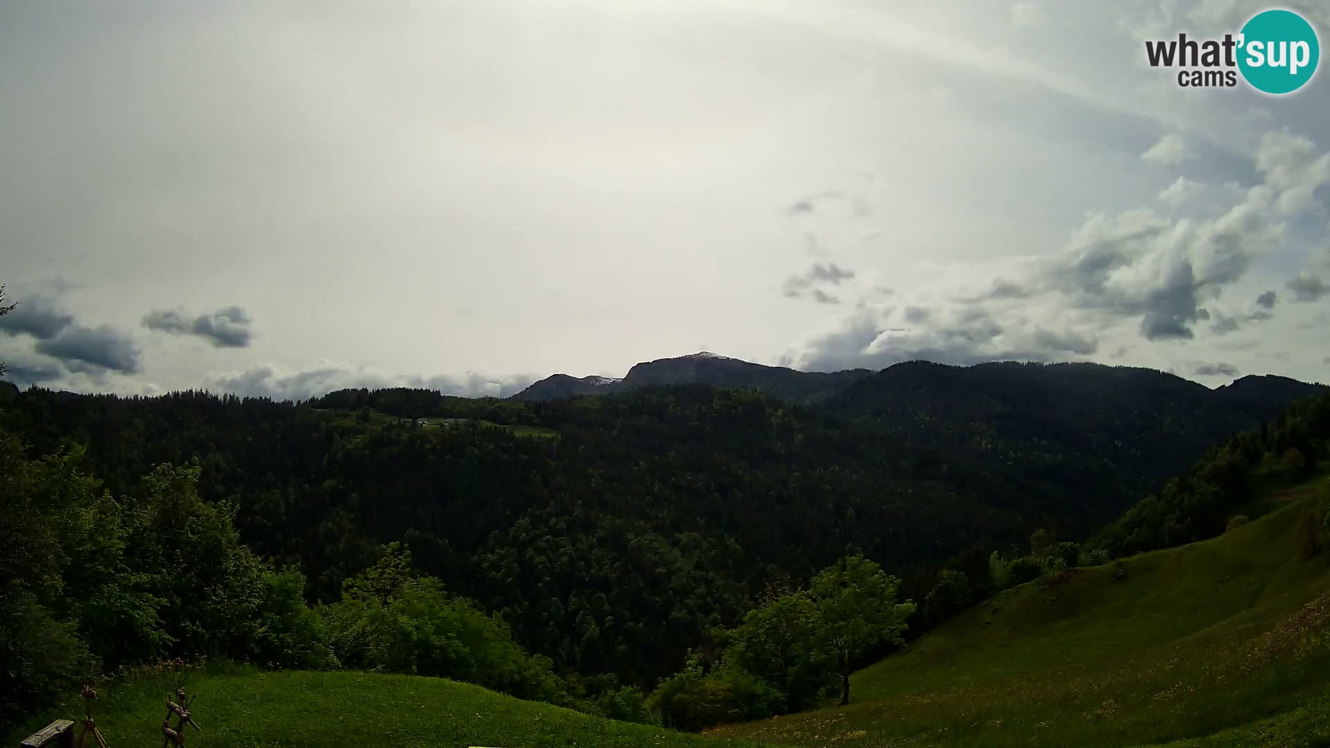 Webcam Brunarica Dražgoše – Liveblick auf Ratitovec (1666 m)