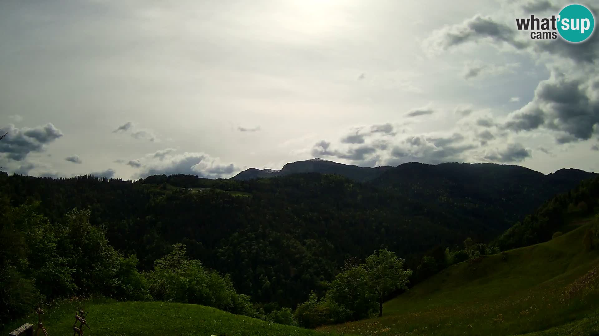 Webcam Brunarica Dražgoše – Live View of Ratitovec (1666 m)