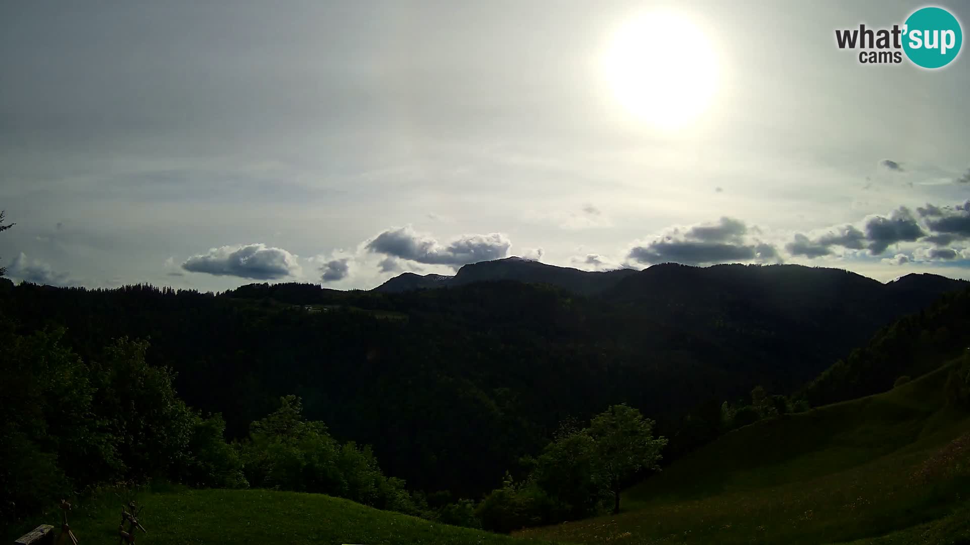 Spletna kamera Brunarica Dražgoše – Pogled v živo na Ratitovec (1666 m)