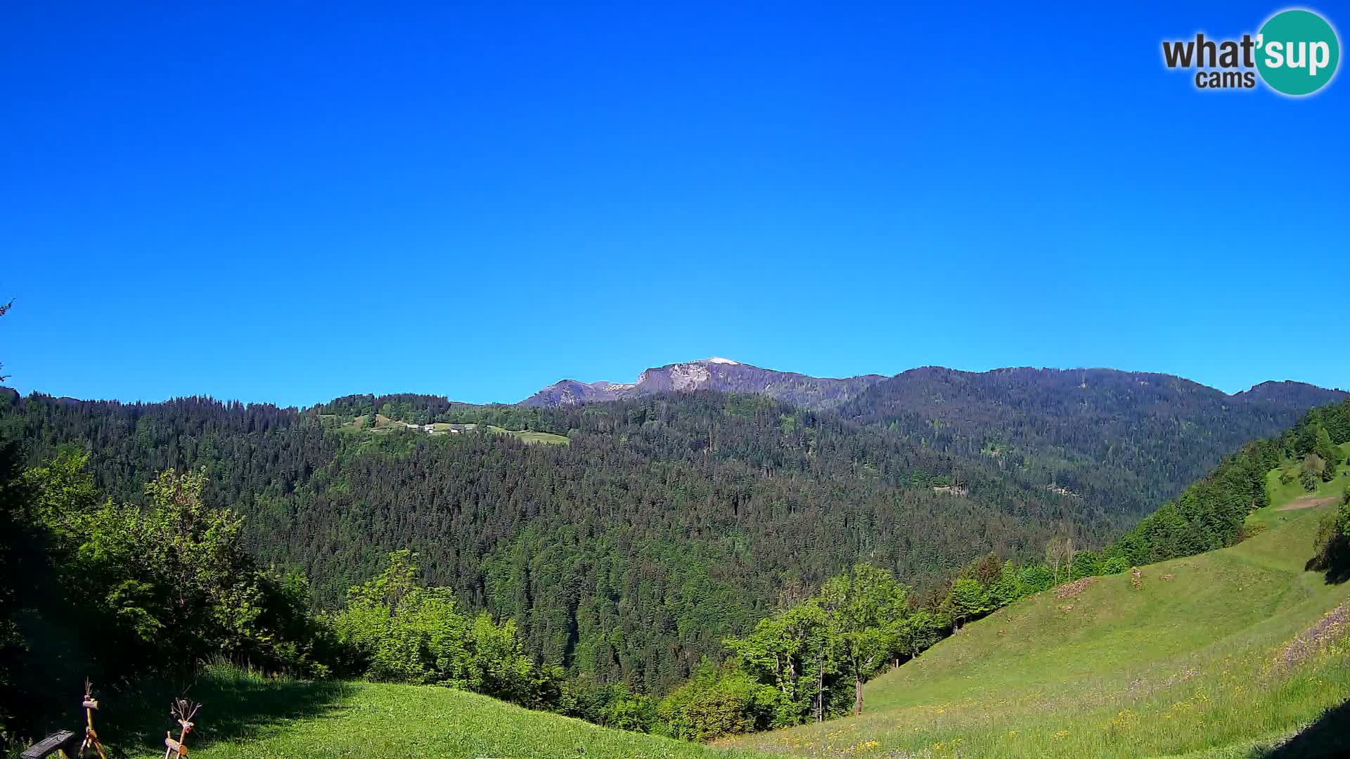 Web kamera Brunarica Dražgoše – Pogled uživo na Ratitovec (1666 m)