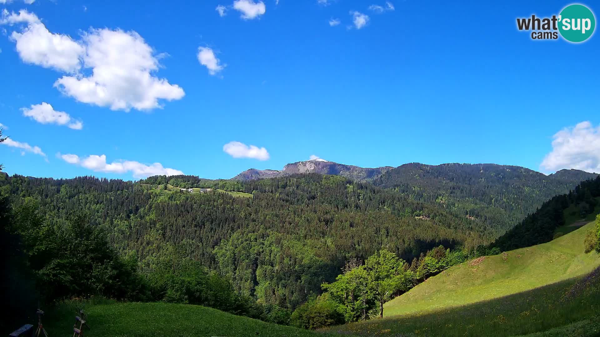 Web kamera Brunarica Dražgoše – Pogled uživo na Ratitovec (1666 m)