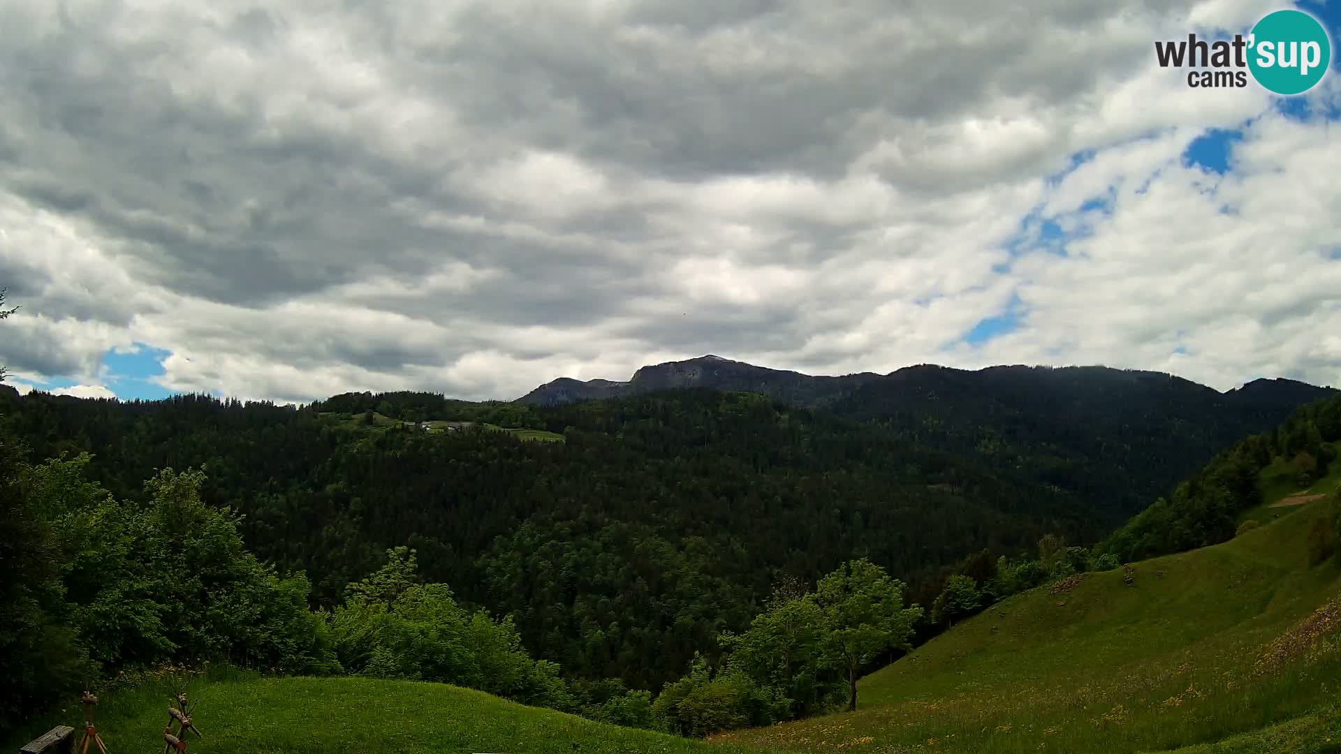 Webcam Brunarica Dražgoše – Live View of Ratitovec (1666 m)