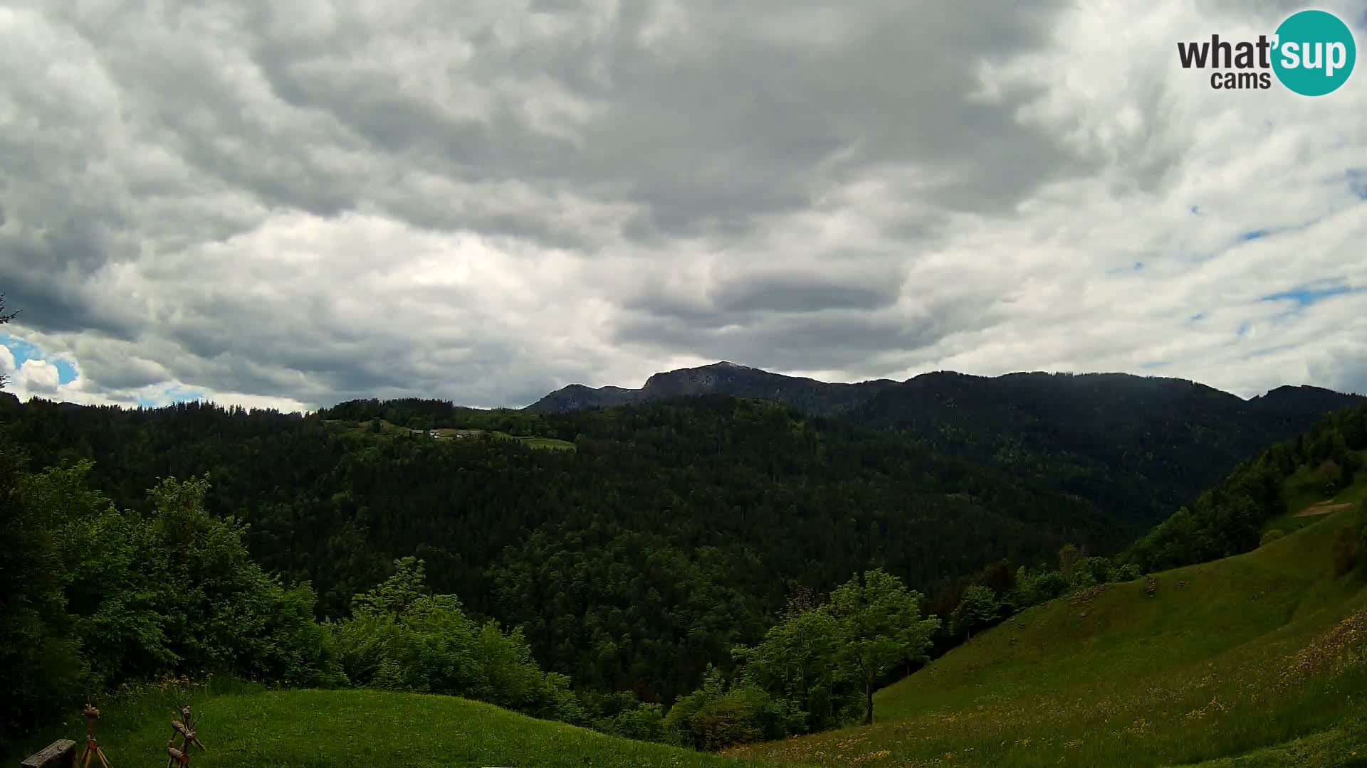 Webcam Brunarica Dražgoše – Live View of Ratitovec (1666 m)