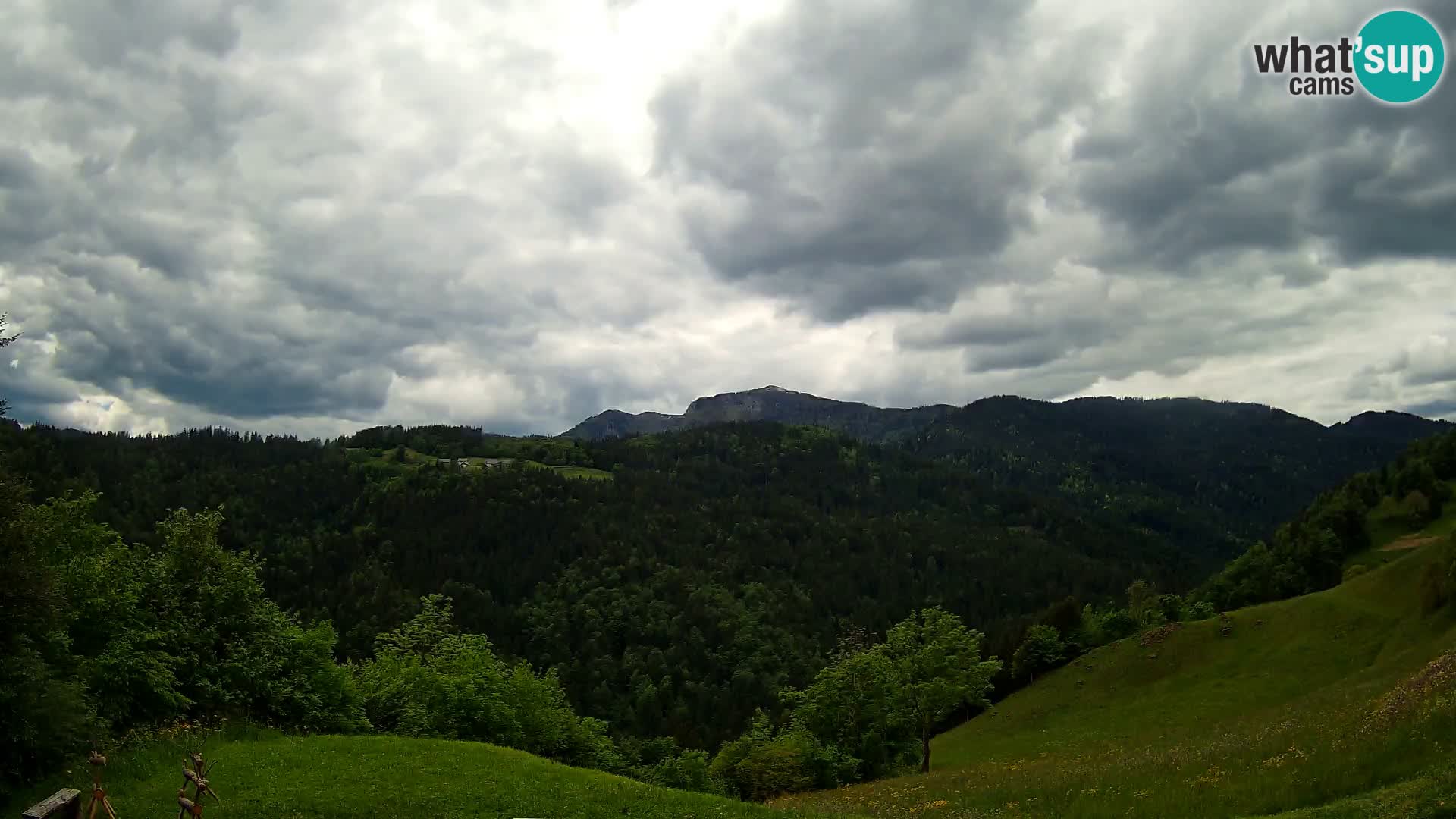 Webcam Brunarica Dražgoše – Live View of Ratitovec (1666 m)