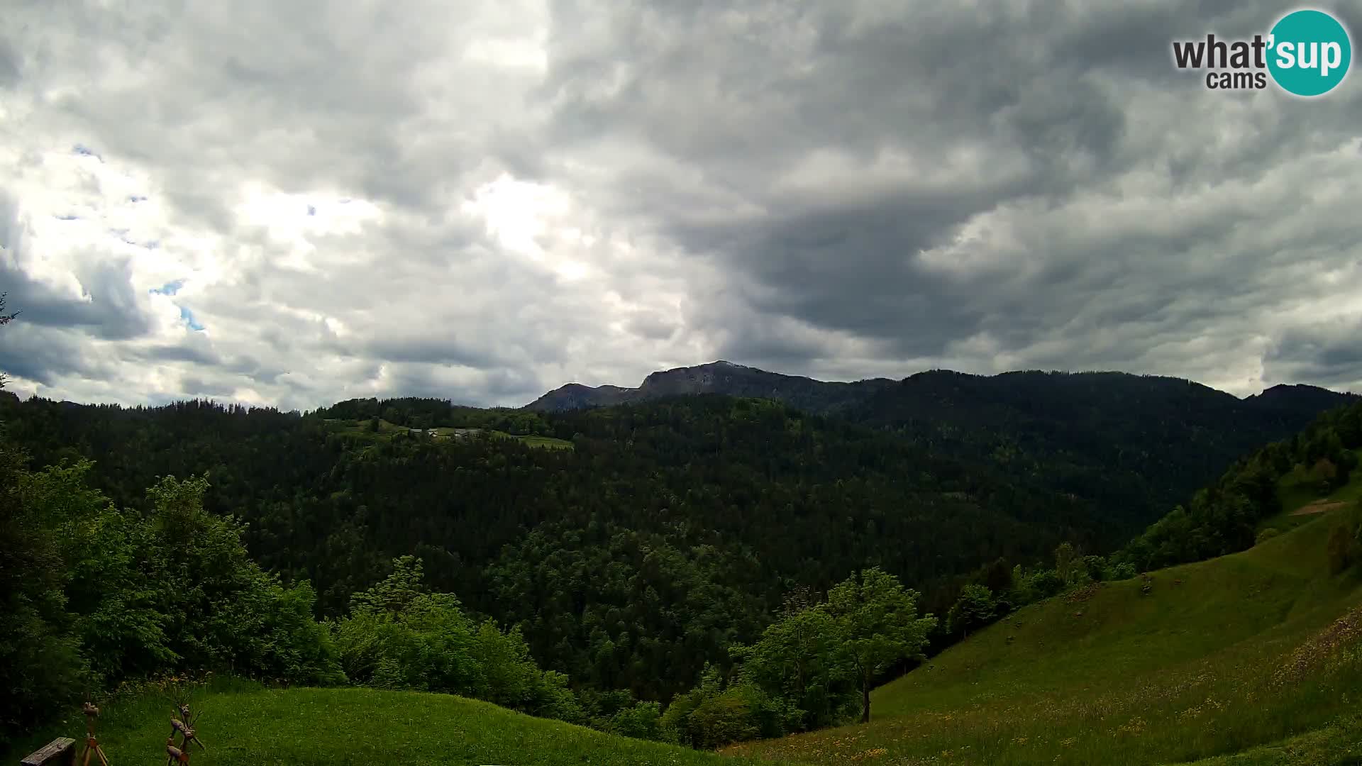 Webcam Brunarica Dražgoše – Live View of Ratitovec (1666 m)