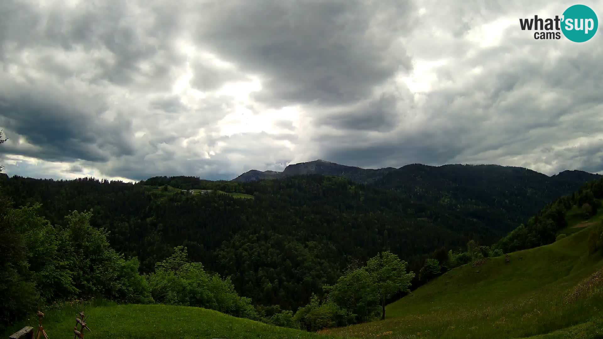 Webcam Brunarica Dražgoše – Live View of Ratitovec (1666 m)