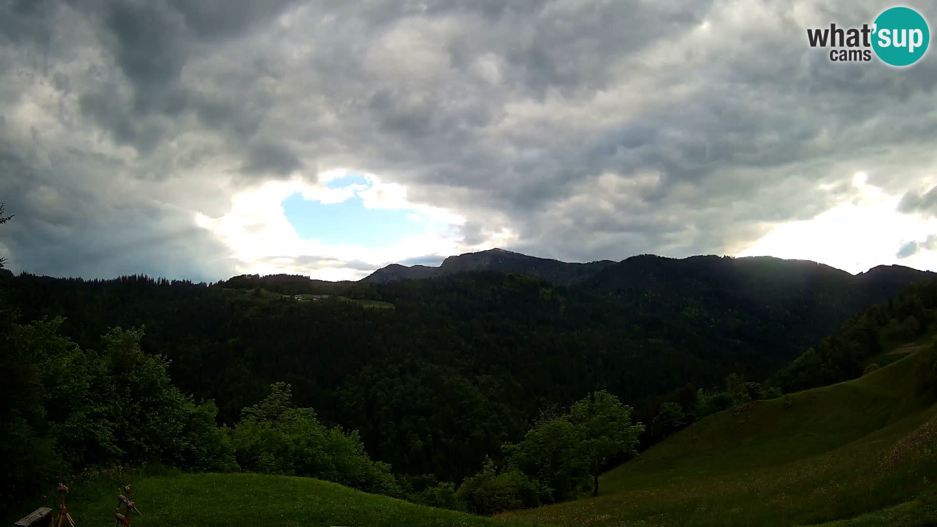 Webcam Brunarica Dražgoše – Live View of Ratitovec (1666 m)