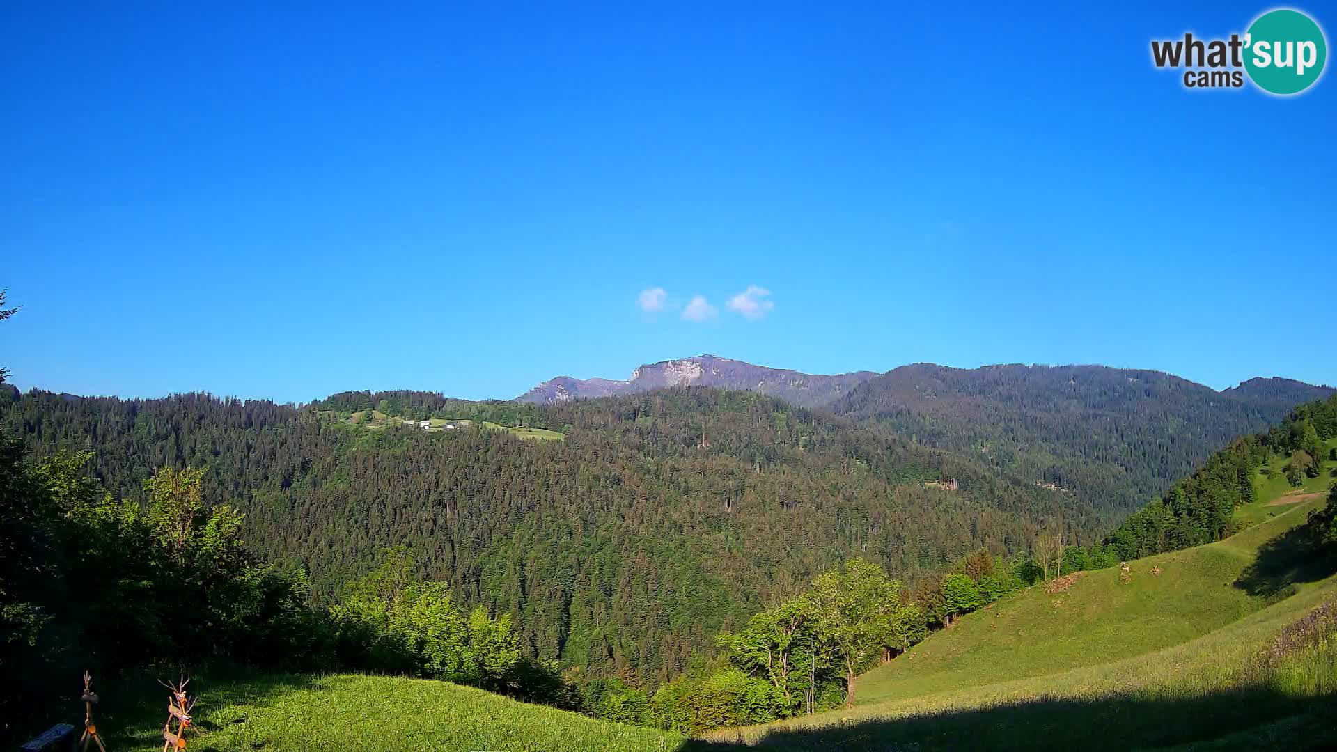 Webcam Brunarica Dražgoše – Live View of Ratitovec (1666 m)