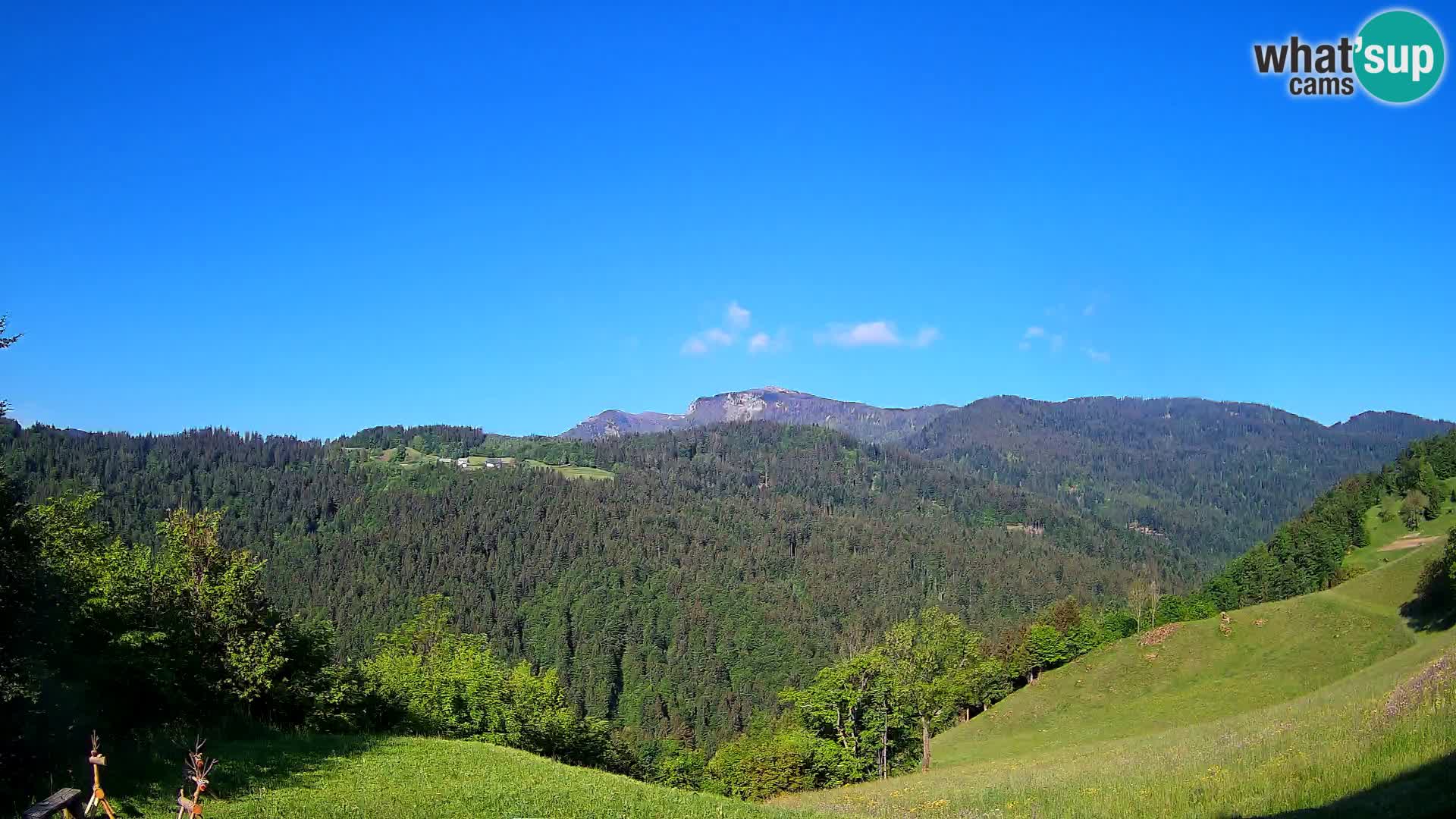 Web kamera Brunarica Dražgoše – Pogled uživo na Ratitovec (1666 m)