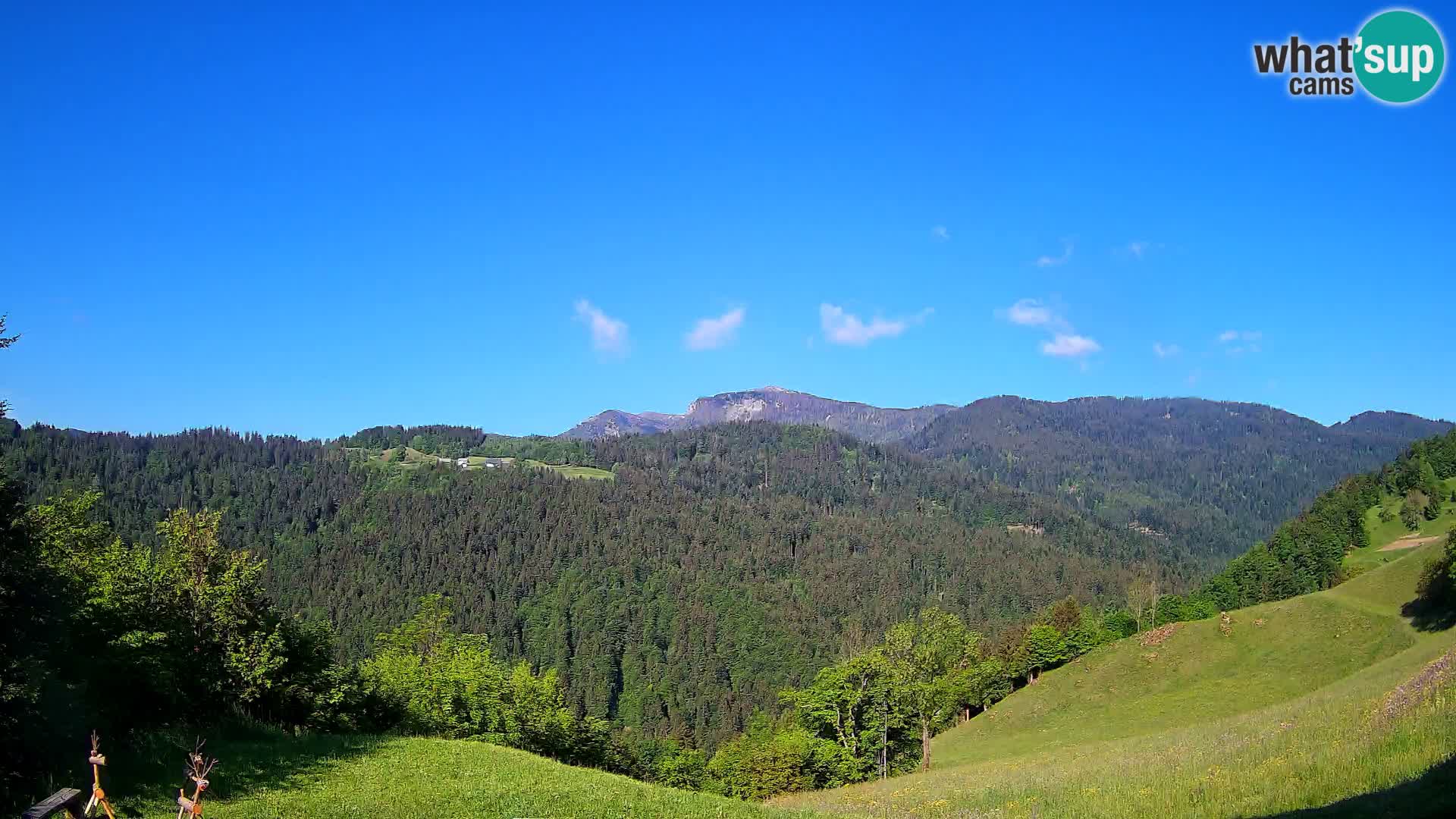 Webcam Brunarica Dražgoše – Liveblick auf Ratitovec (1666 m)