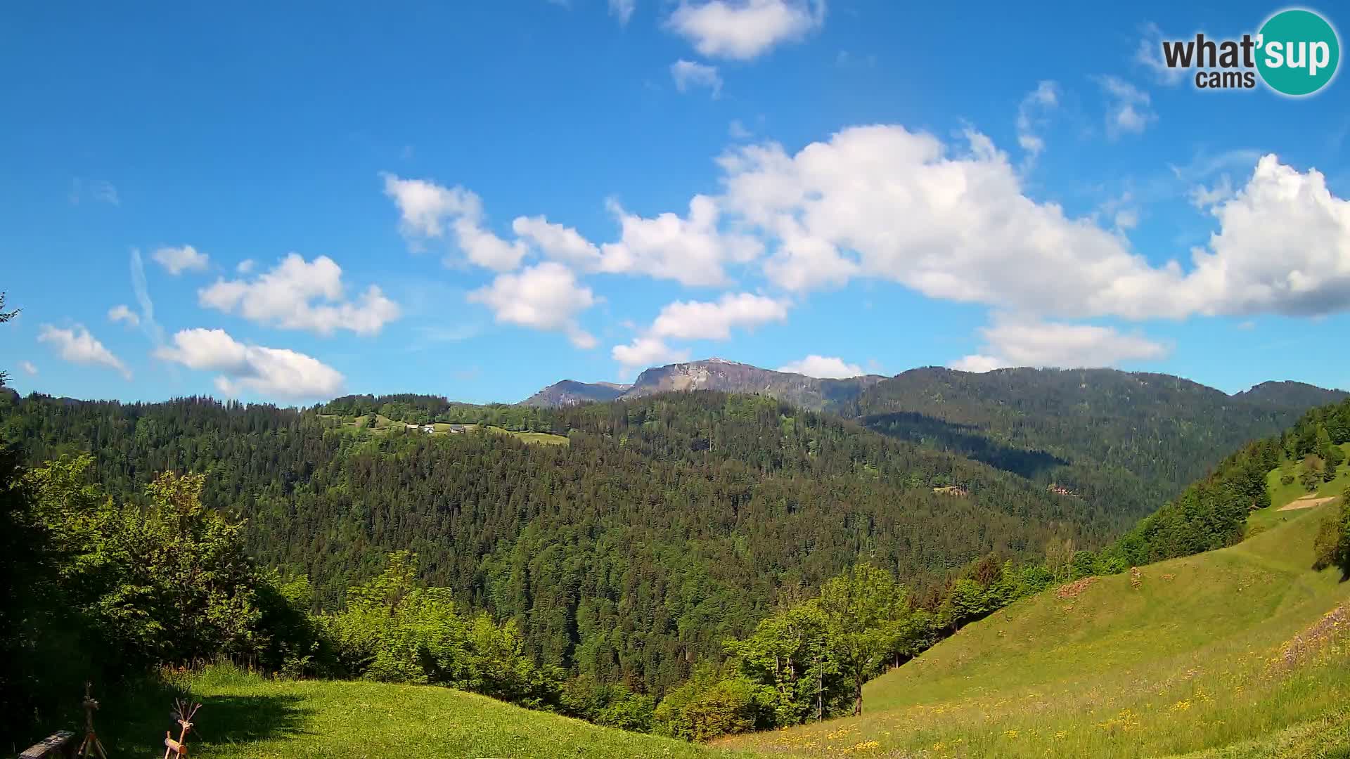 Webcam Brunarica Dražgoše – Liveblick auf Ratitovec (1666 m)