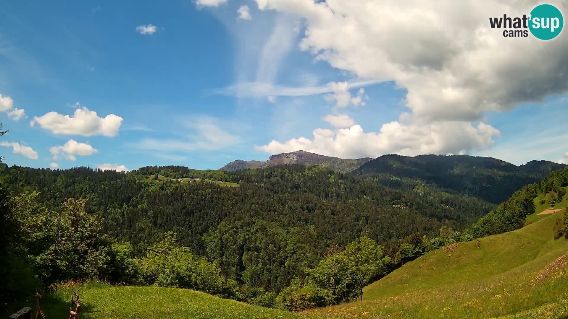 Webcam Brunarica Dražgoše – Live View of Ratitovec (1666 m)