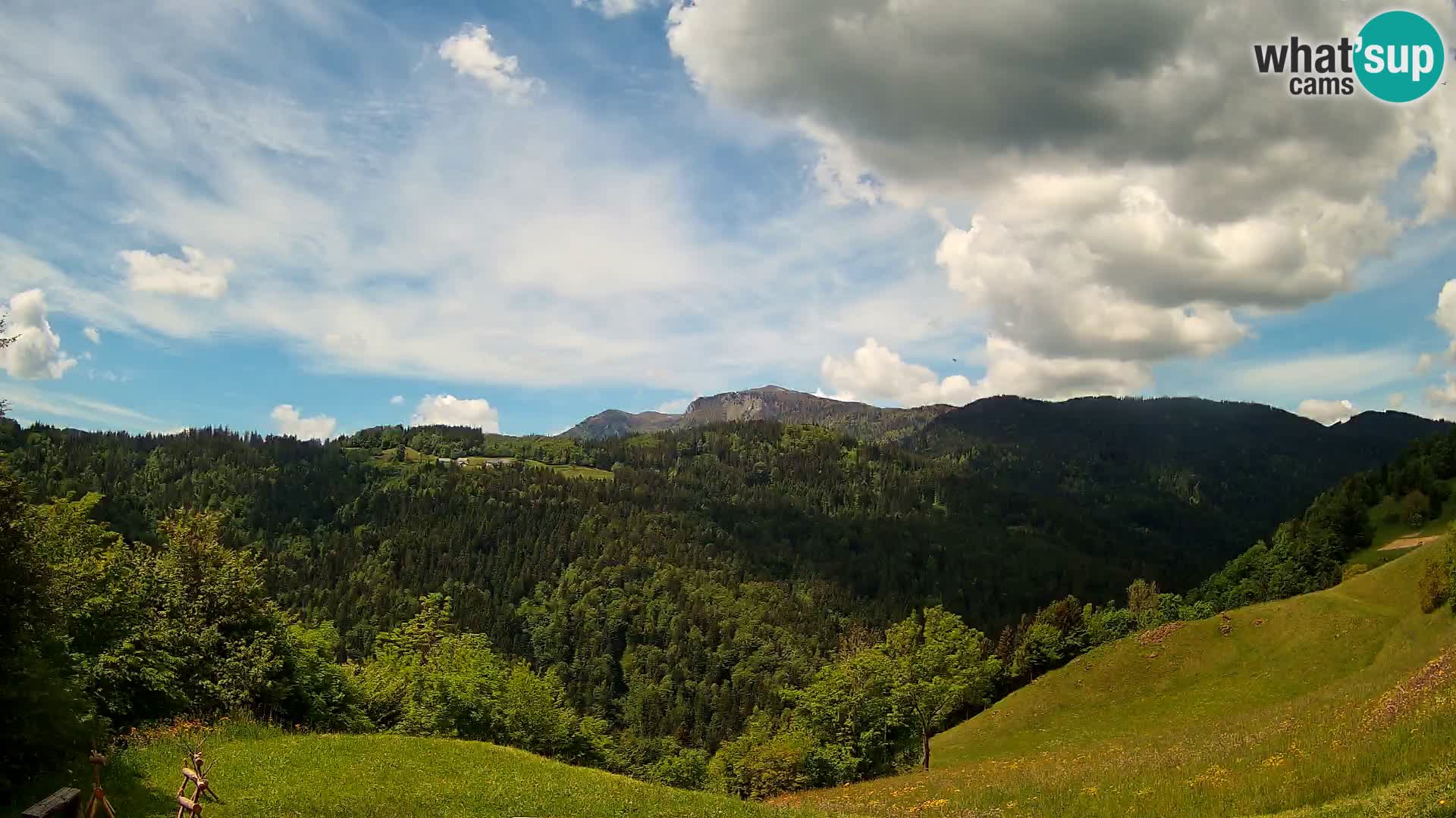 Webcam Brunarica Dražgoše – Live View of Ratitovec (1666 m)