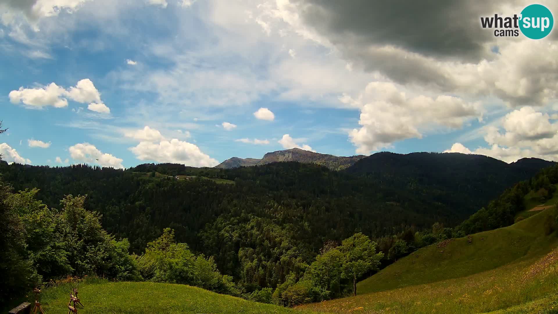 Webcam Brunarica Dražgoše – Vista live sul Ratitovec (1666 m)