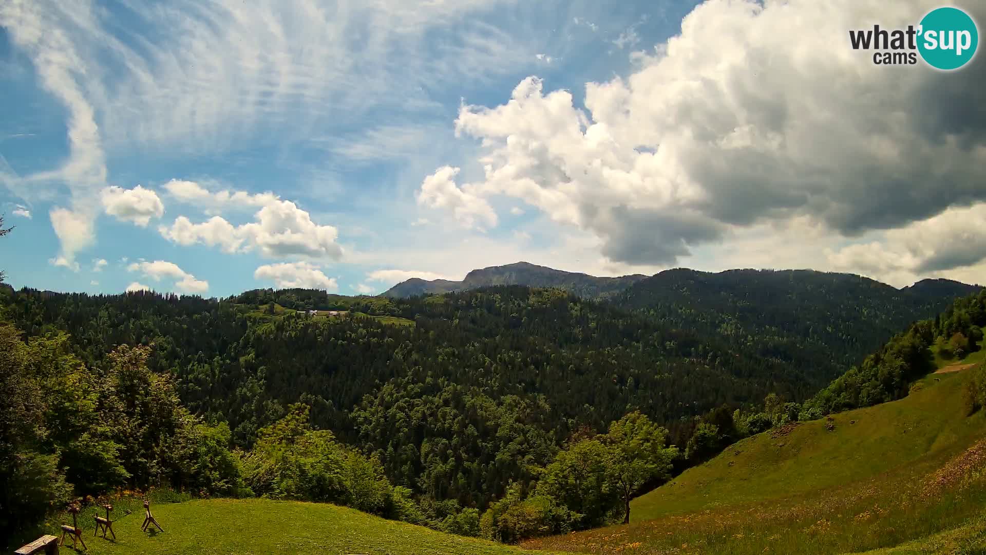 Webcam Brunarica Dražgoše – Vista live sul Ratitovec (1666 m)
