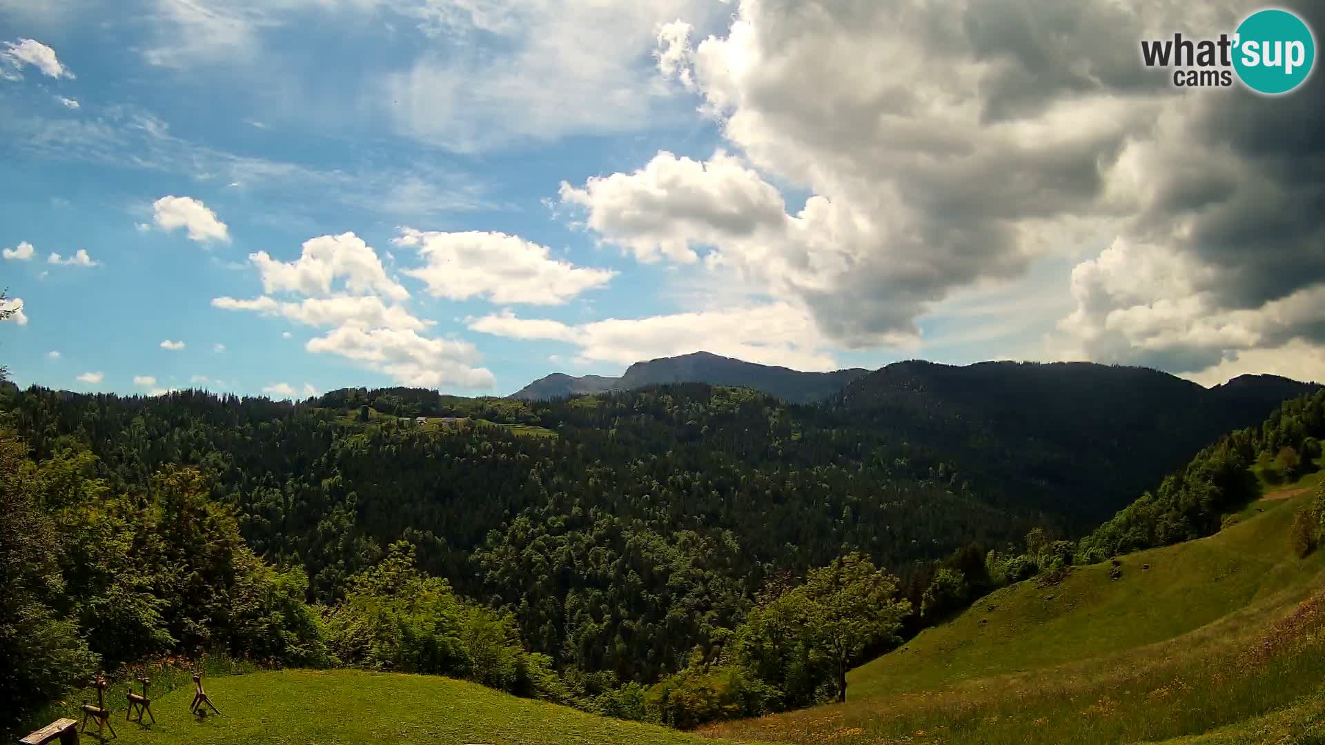 Webcam Brunarica Dražgoše – Live View of Ratitovec (1666 m)