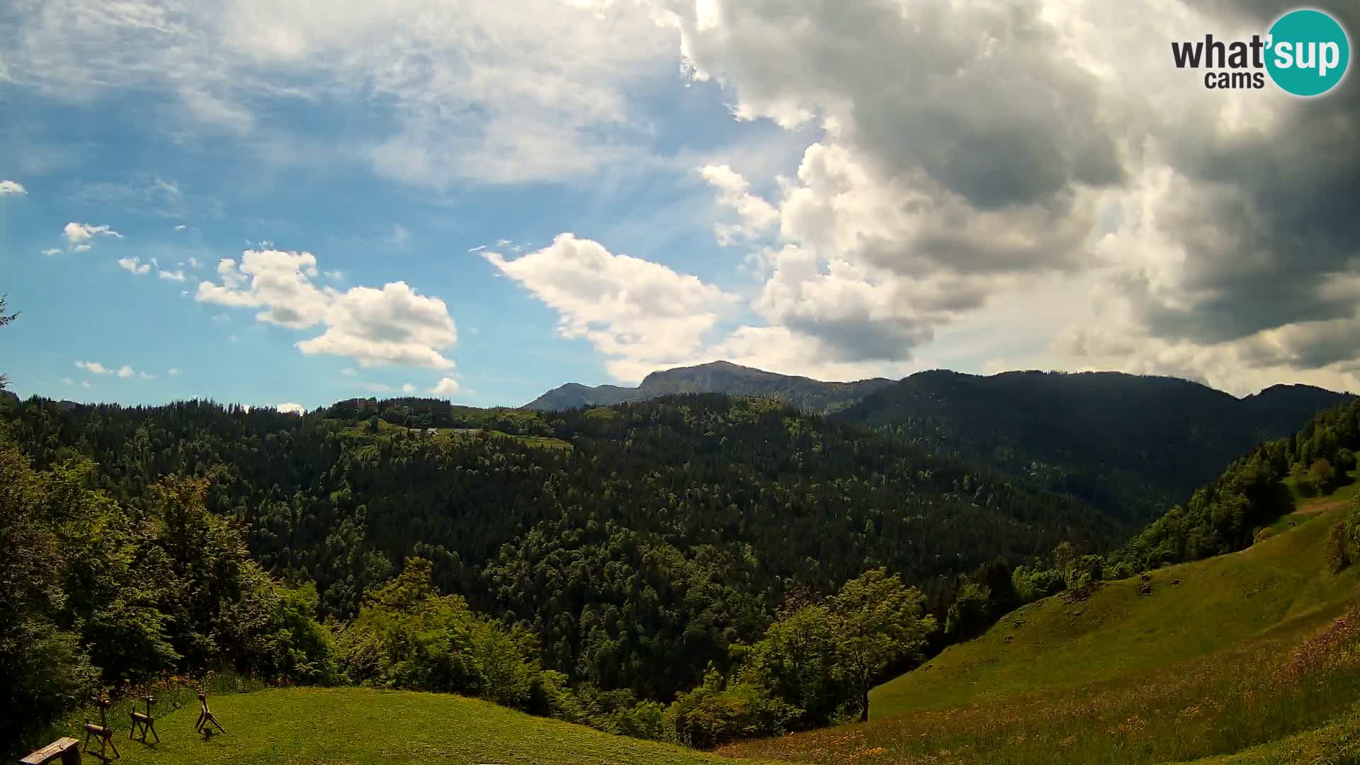 Spletna kamera Brunarica Dražgoše – Pogled v živo na Ratitovec (1666 m)