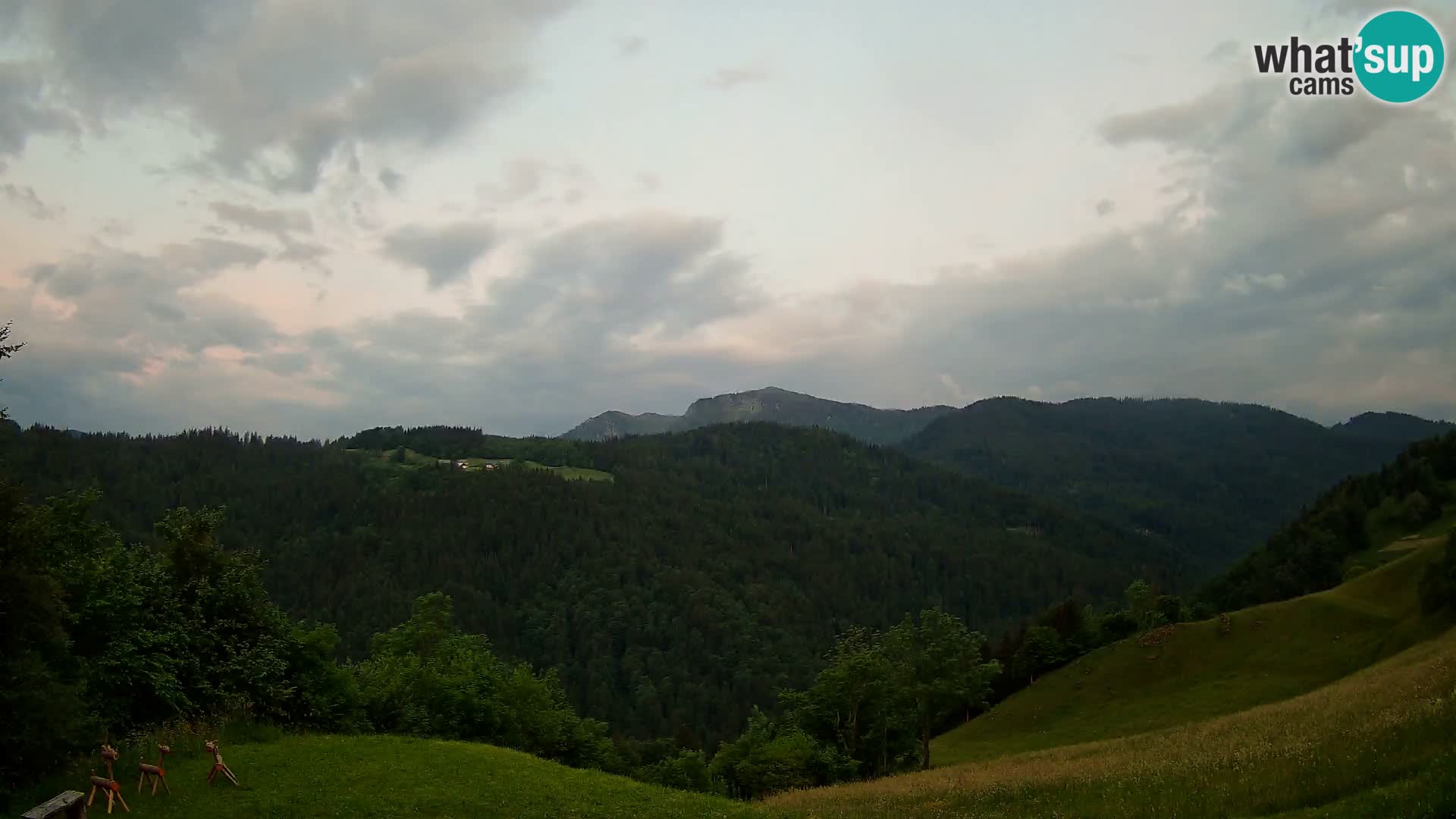 Spletna kamera Brunarica Dražgoše – Pogled v živo na Ratitovec (1666 m)