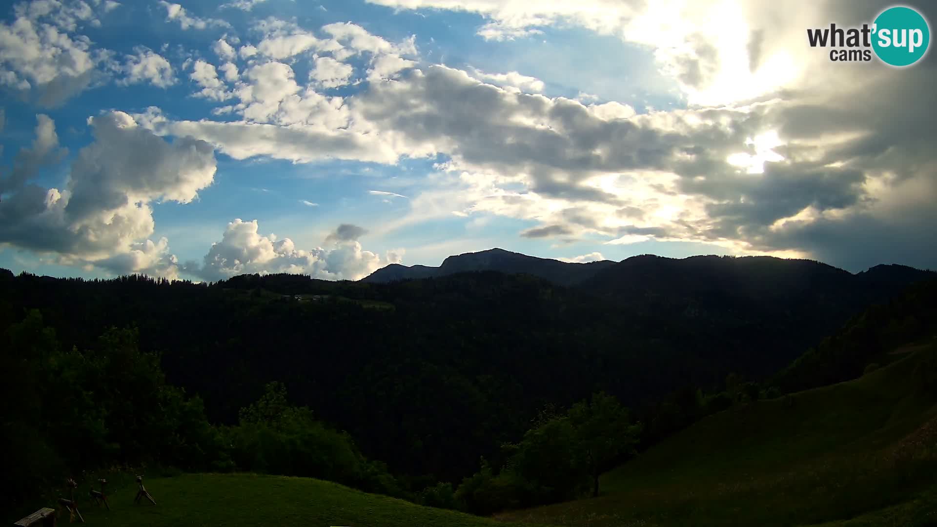 Webcam Brunarica Dražgoše – Vista live sul Ratitovec (1666 m)