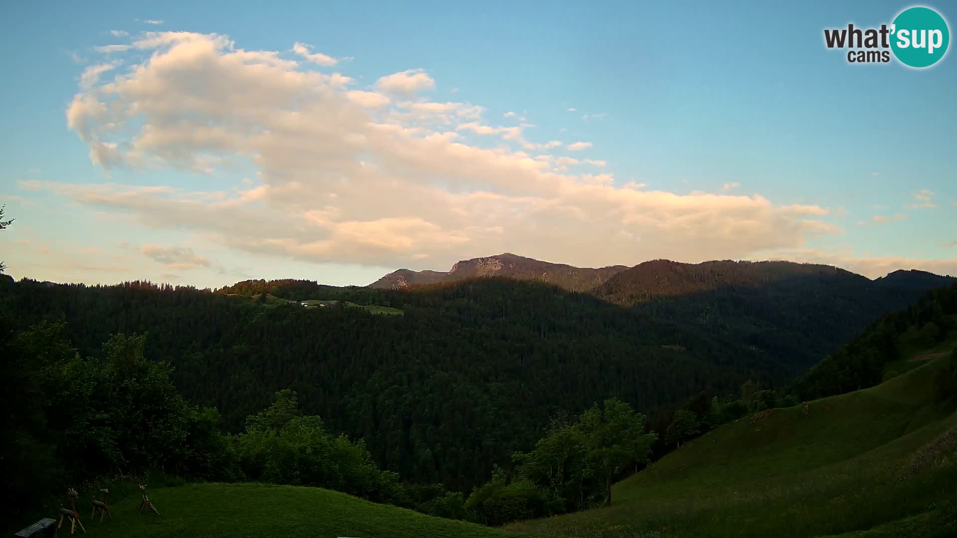 Webcam Brunarica Dražgoše – Live View of Ratitovec (1666 m)