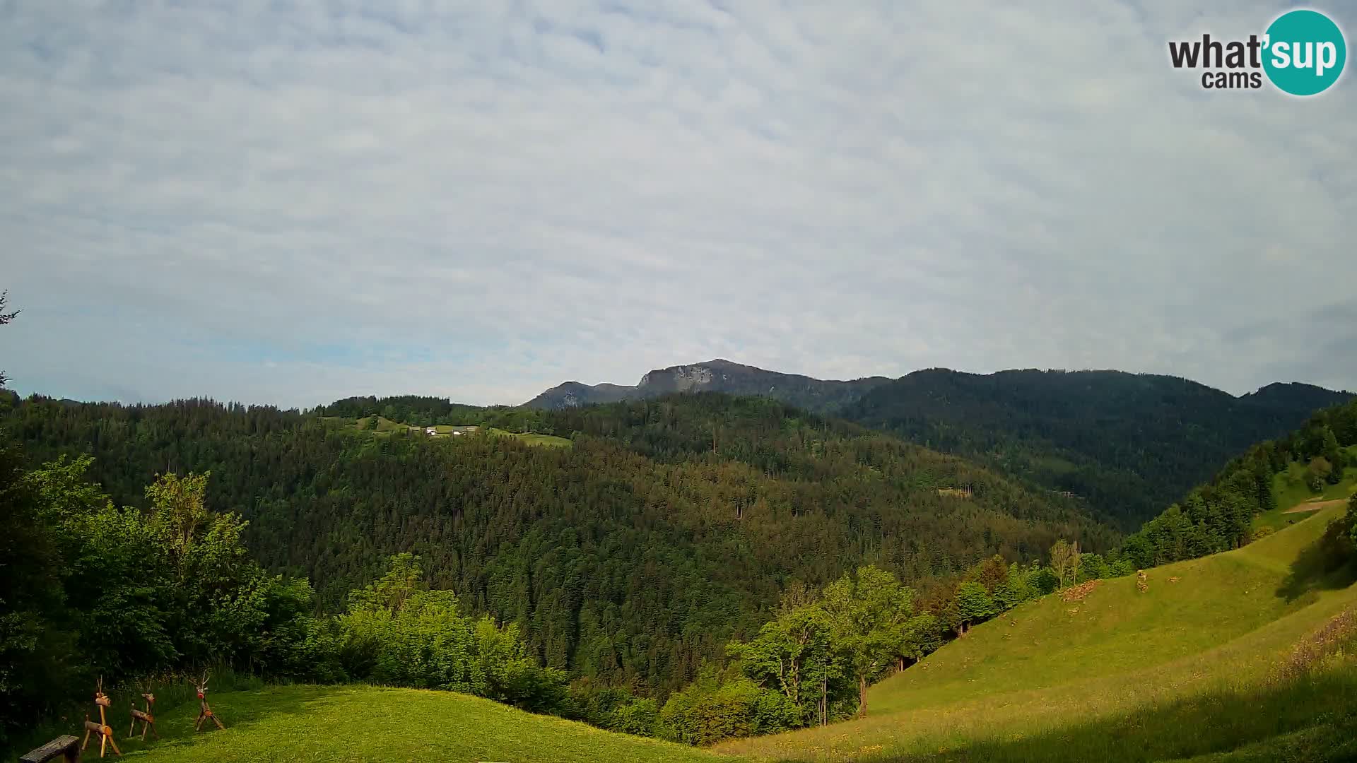 Webcam Brunarica Dražgoše – Vista live sul Ratitovec (1666 m)