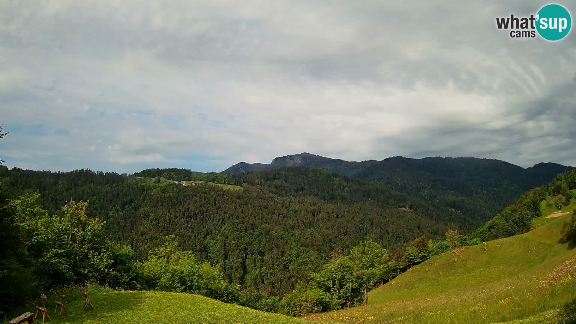 Webcam Brunarica Dražgoše – Live View of Ratitovec (1666 m)