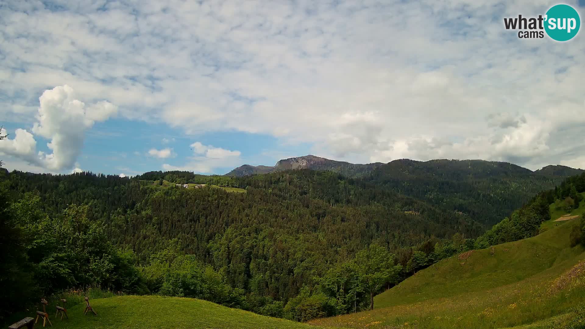 Webcam Brunarica Dražgoše – Liveblick auf Ratitovec (1666 m)